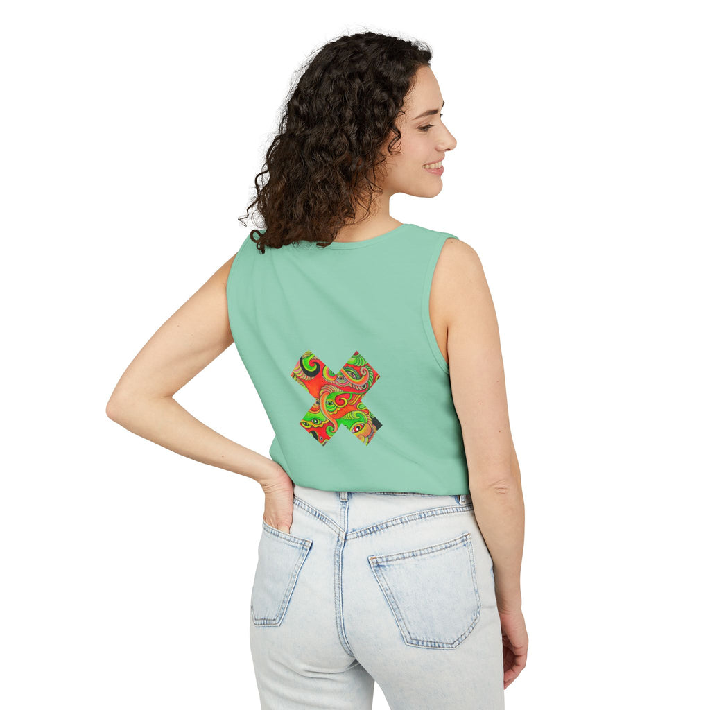 Psychedelic Paisley Cross Tank #t434567
