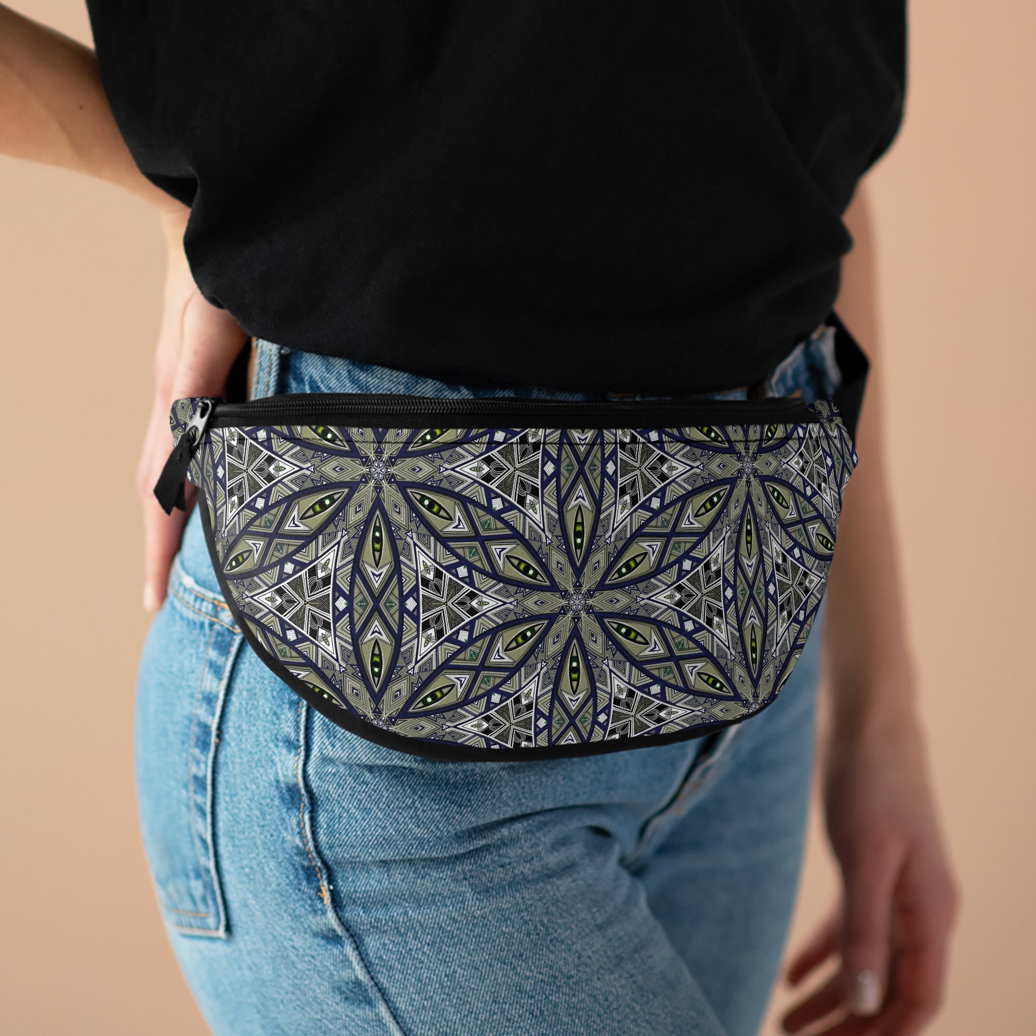 Kaleidoscope Geo Fanny Pack — Boho Floral Waist Bag