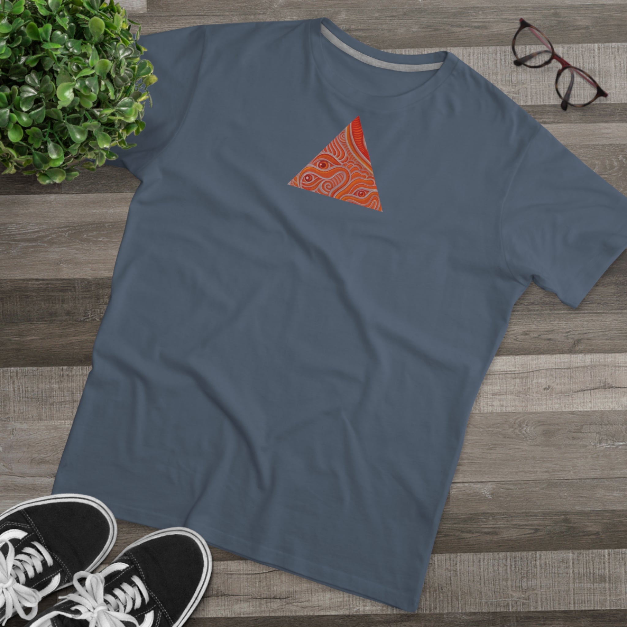 Men's Tee — Red Geometric Triangle Pattern #dm52986