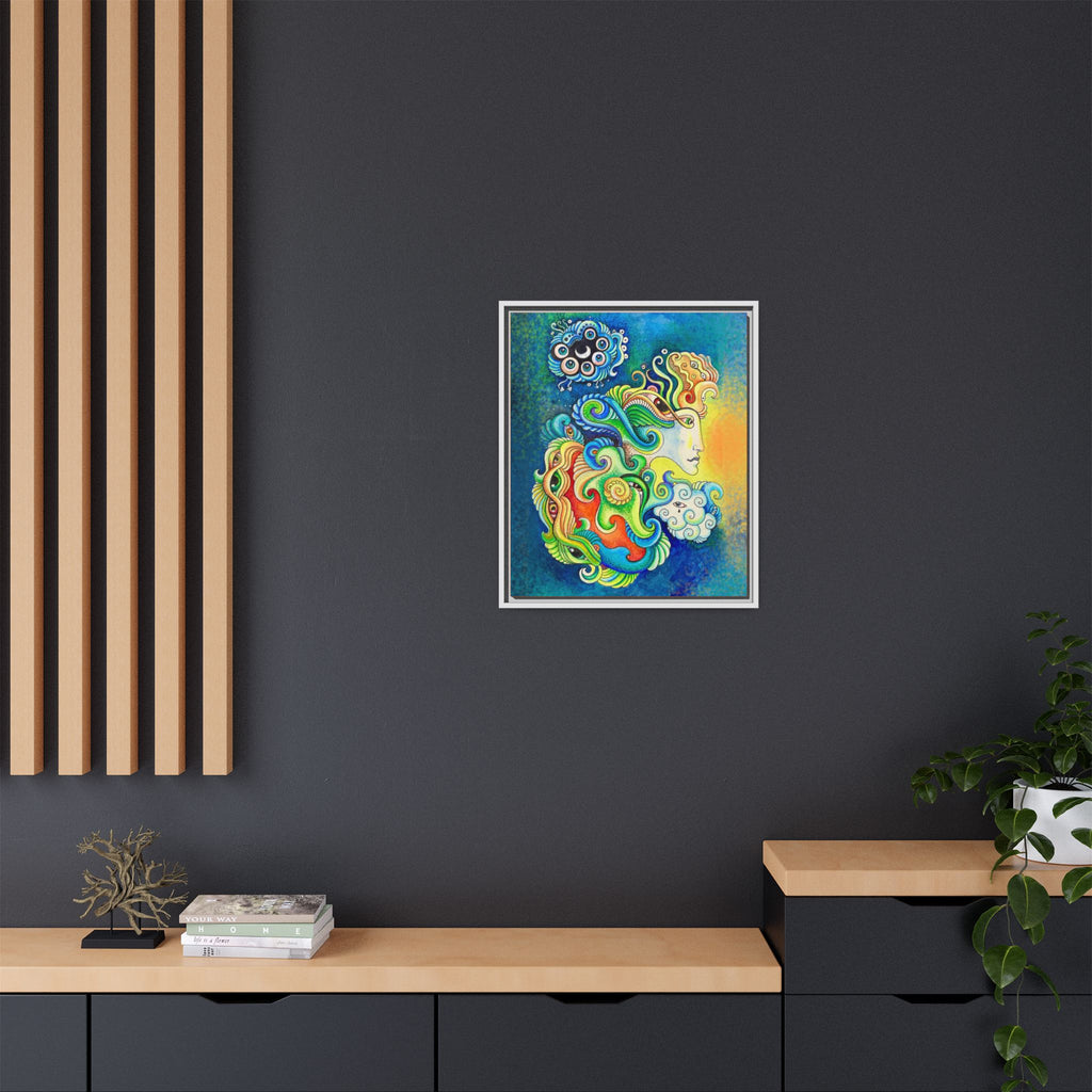 Framed Abstract Mermaid Art Print — Colorful Psychedelic Canvas #iyt88433