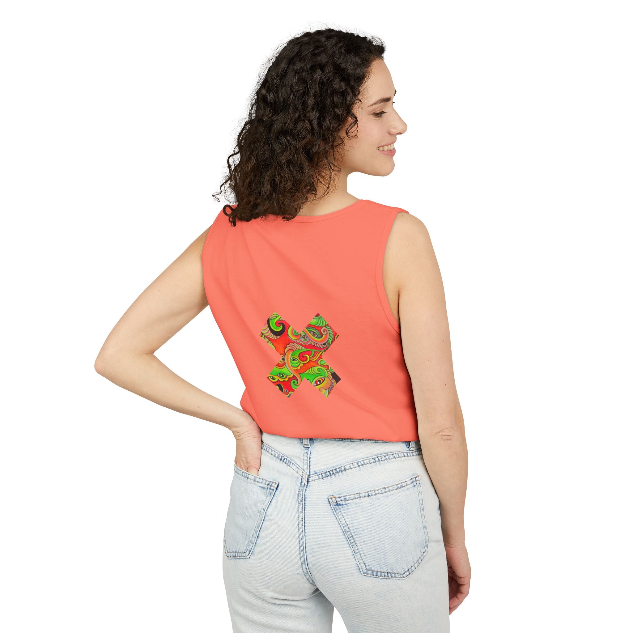 Psychedelic Paisley Cross Tank #t434567