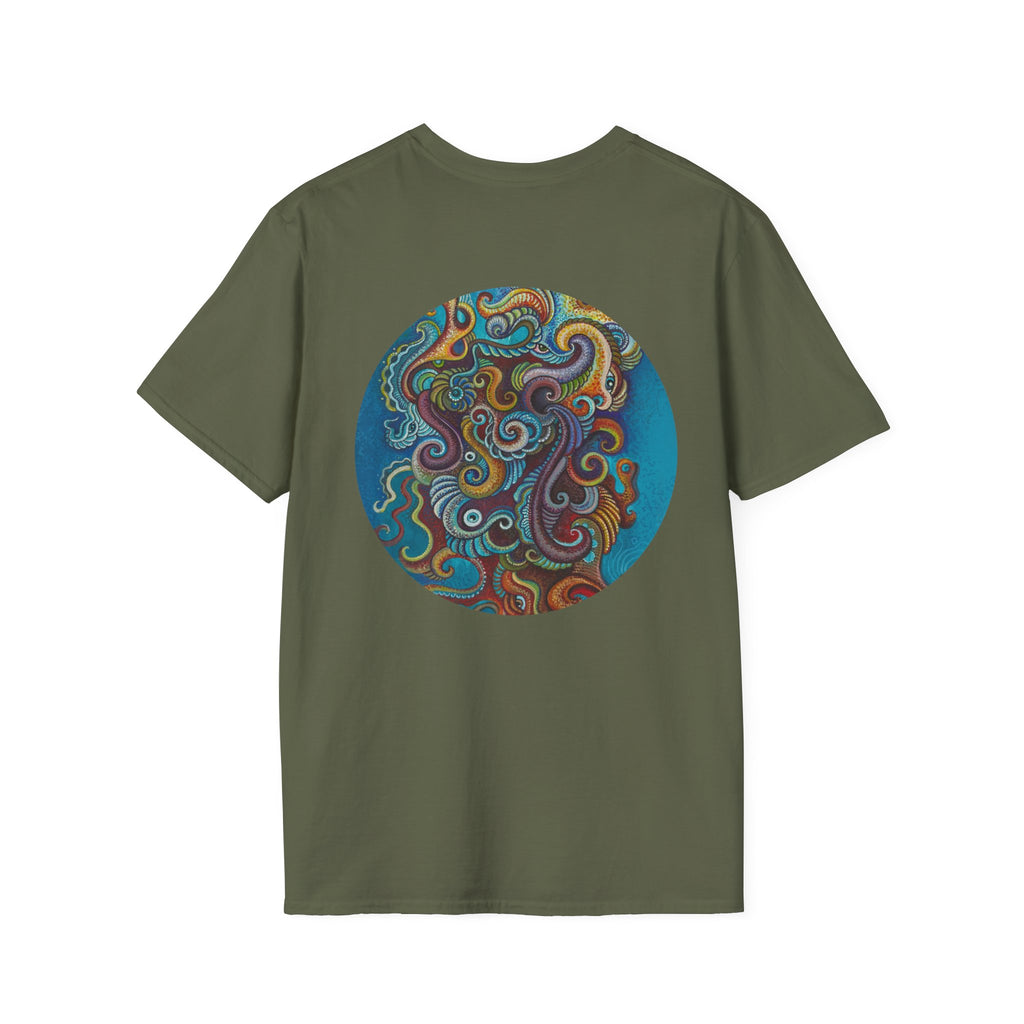 Psychedelic Keyhole T-Shirt — Colorful Swirl Art Tee #tsc8765
