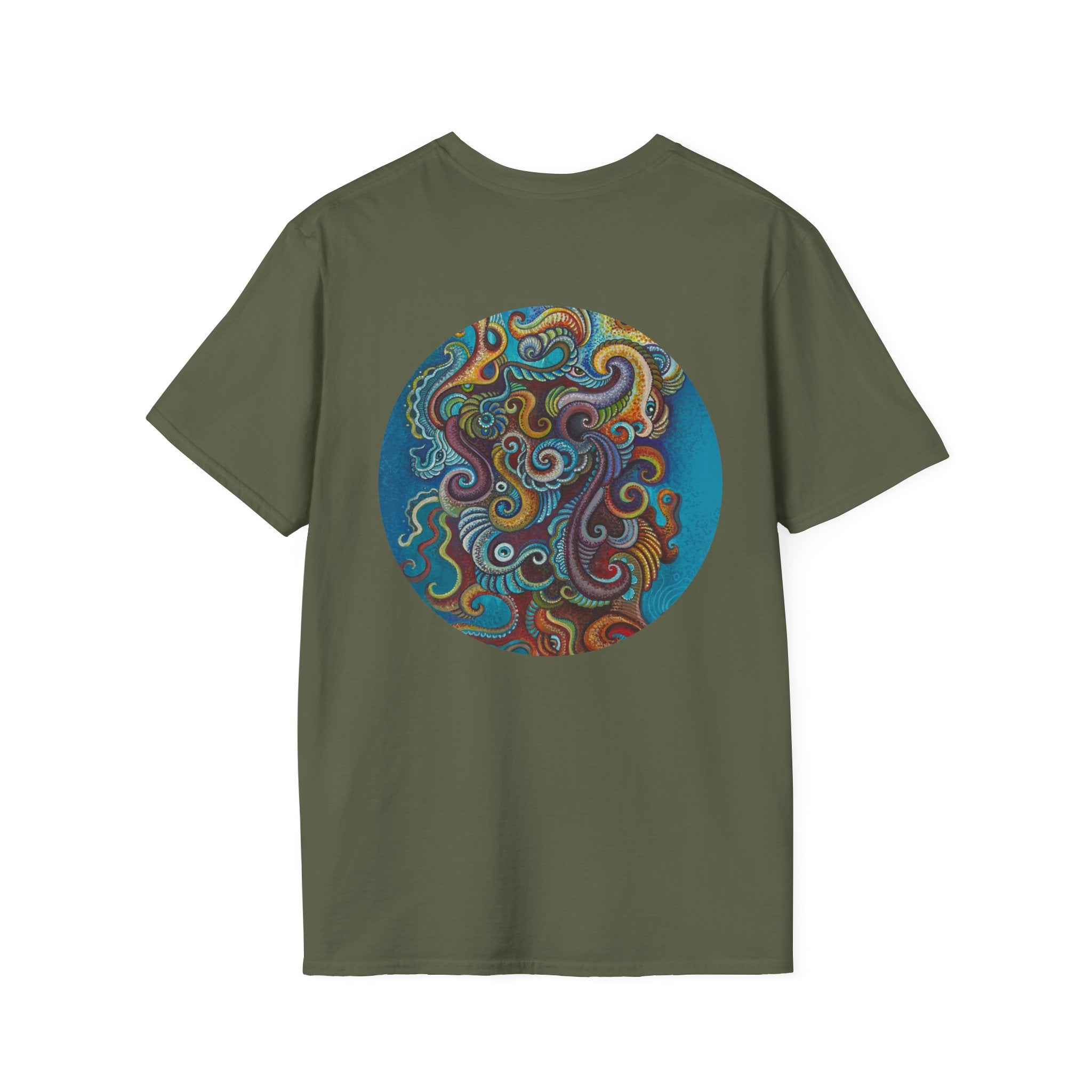 Psychedelic Keyhole T-Shirt — Colorful Swirl Art Tee #tsc8765