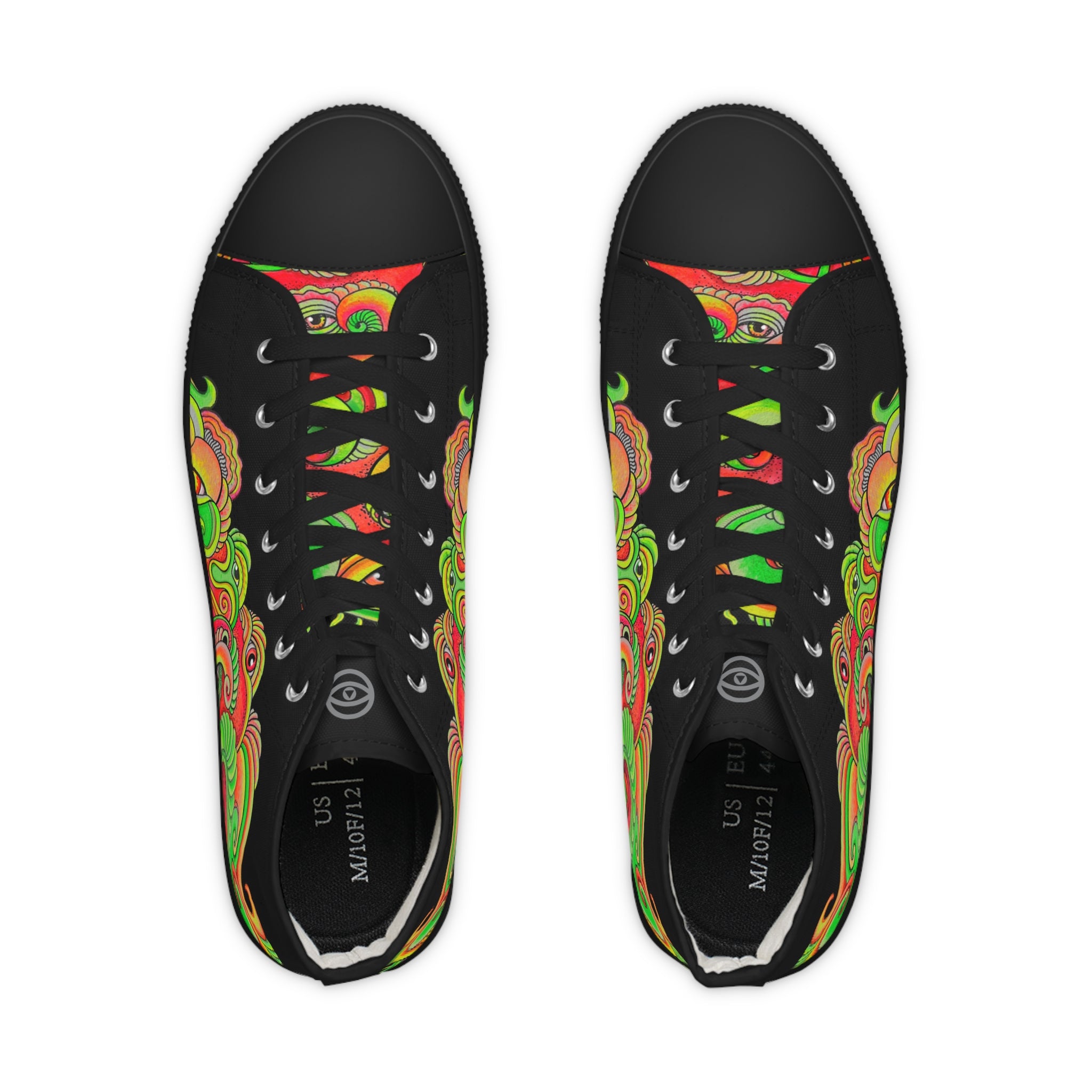 High Top Sneakers — Neon Psychedelic Wave Pattern #r76549976