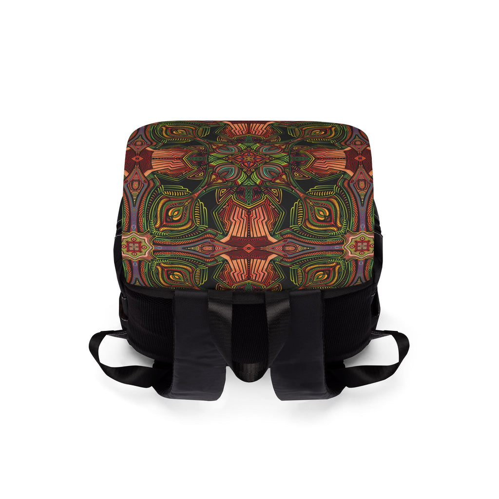Bohemian Kaleidoscope Backpack - Artistic Mandala Flap Daypack #fd1