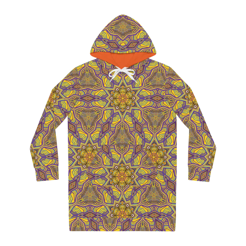 Kaleidoscope Floral Hoodie Dress – Boho Mandala All-Over Print #x88843