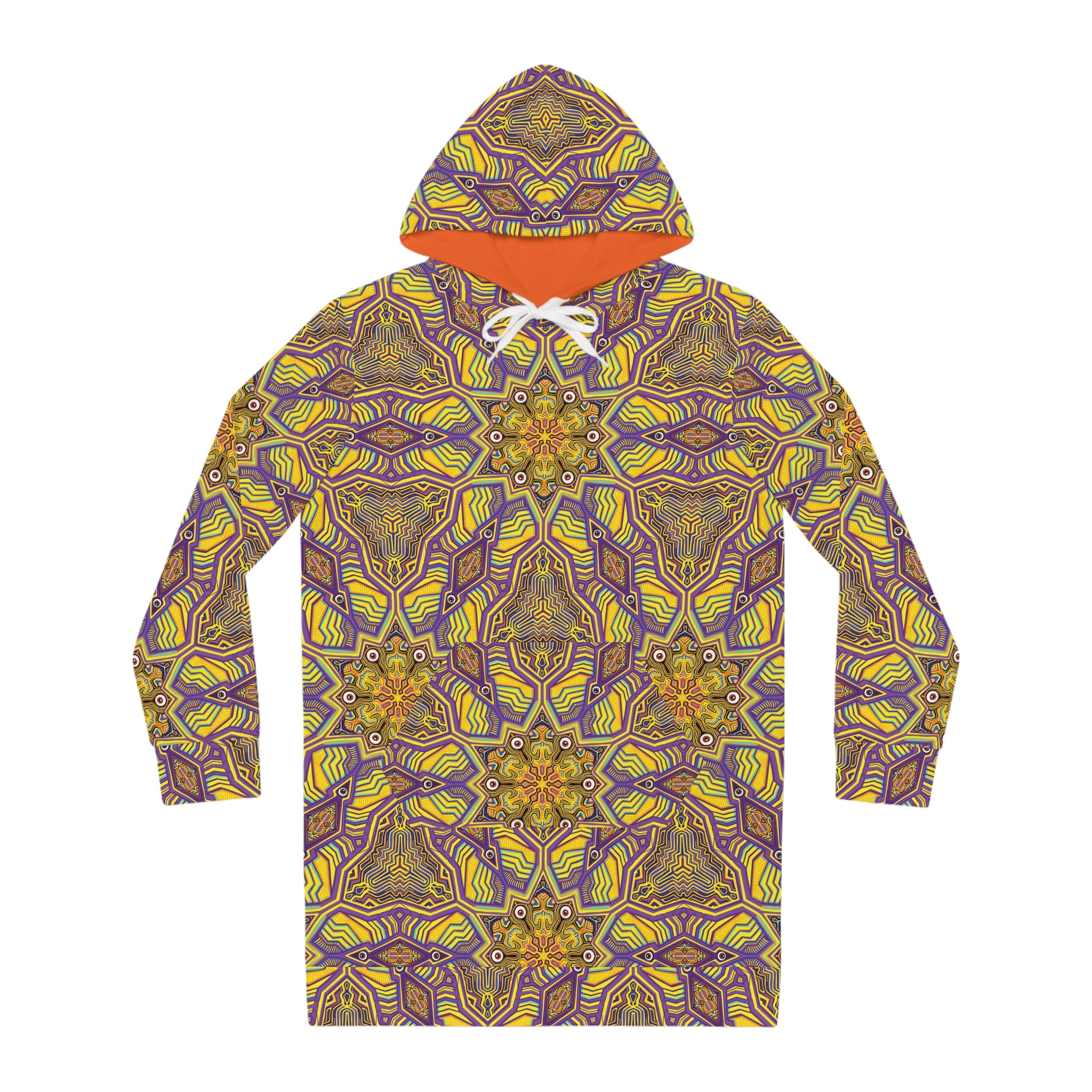 Kaleidoscope Floral Hoodie Dress – Boho Mandala All-Over Print #x88843