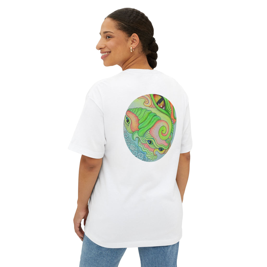 Psychedelic Triangle & Circle Graphic Tee — Retro Swirl Art T-Shirt #gr9523