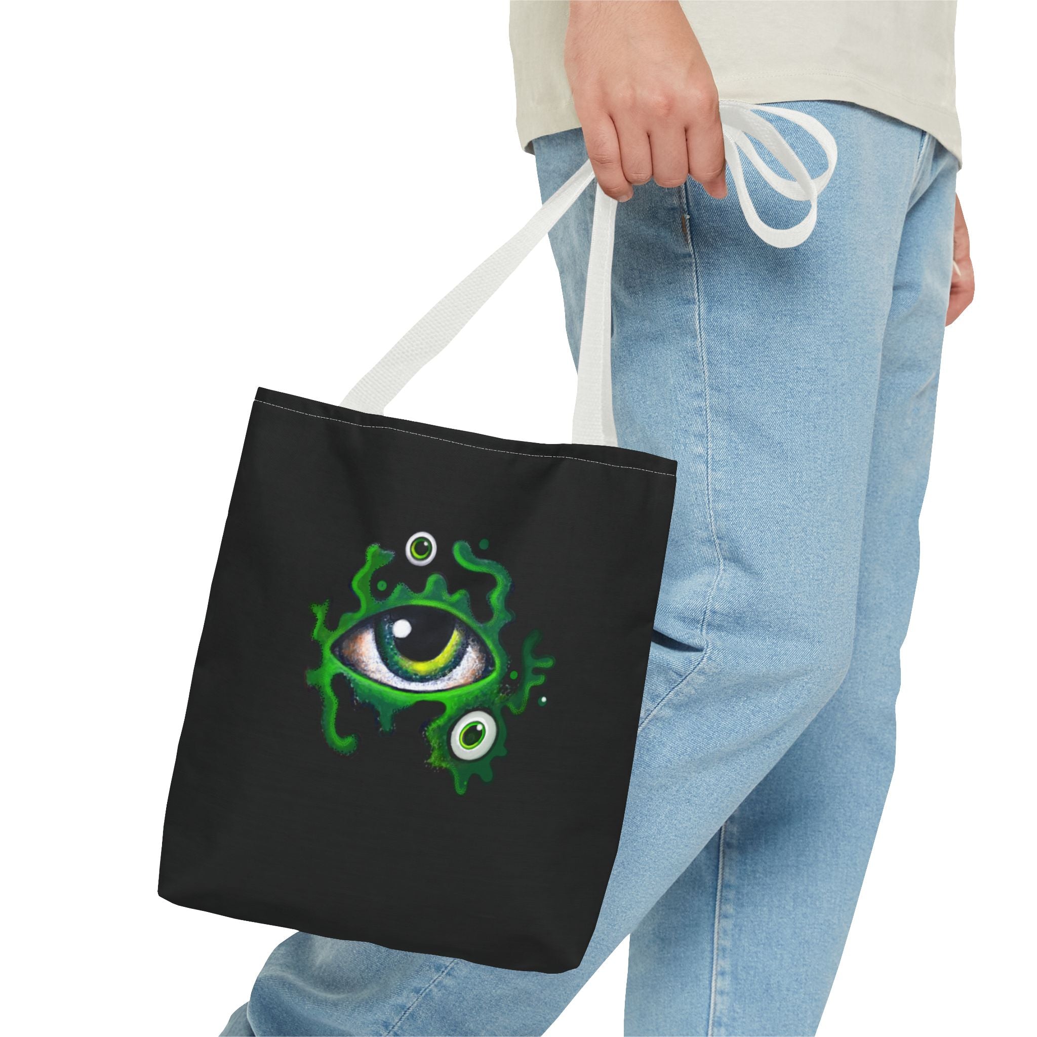 Green Mystic Eye Tote Bag – All-Over Print Gothic Style Shopper #g778975