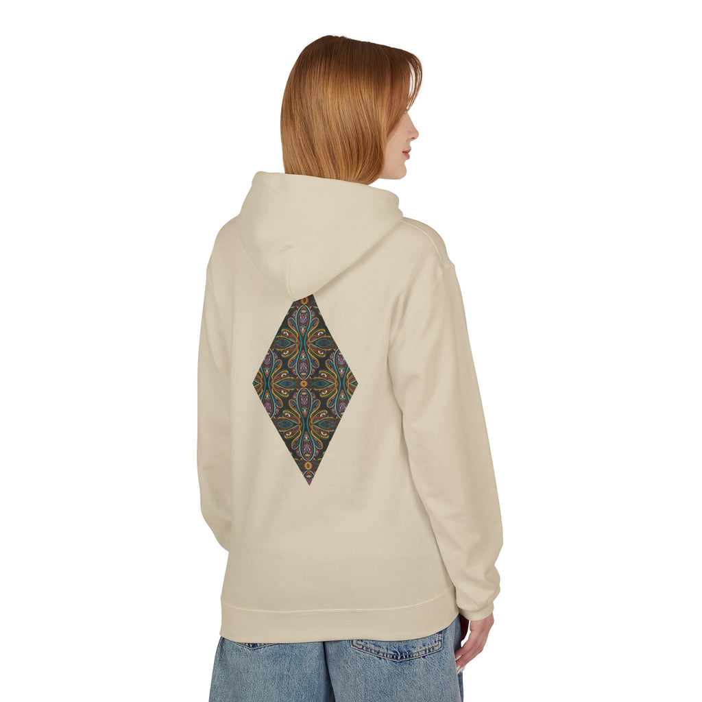 Geometric Mosaic Triangle Hoodie — Decorative Pattern Pullover #i865678