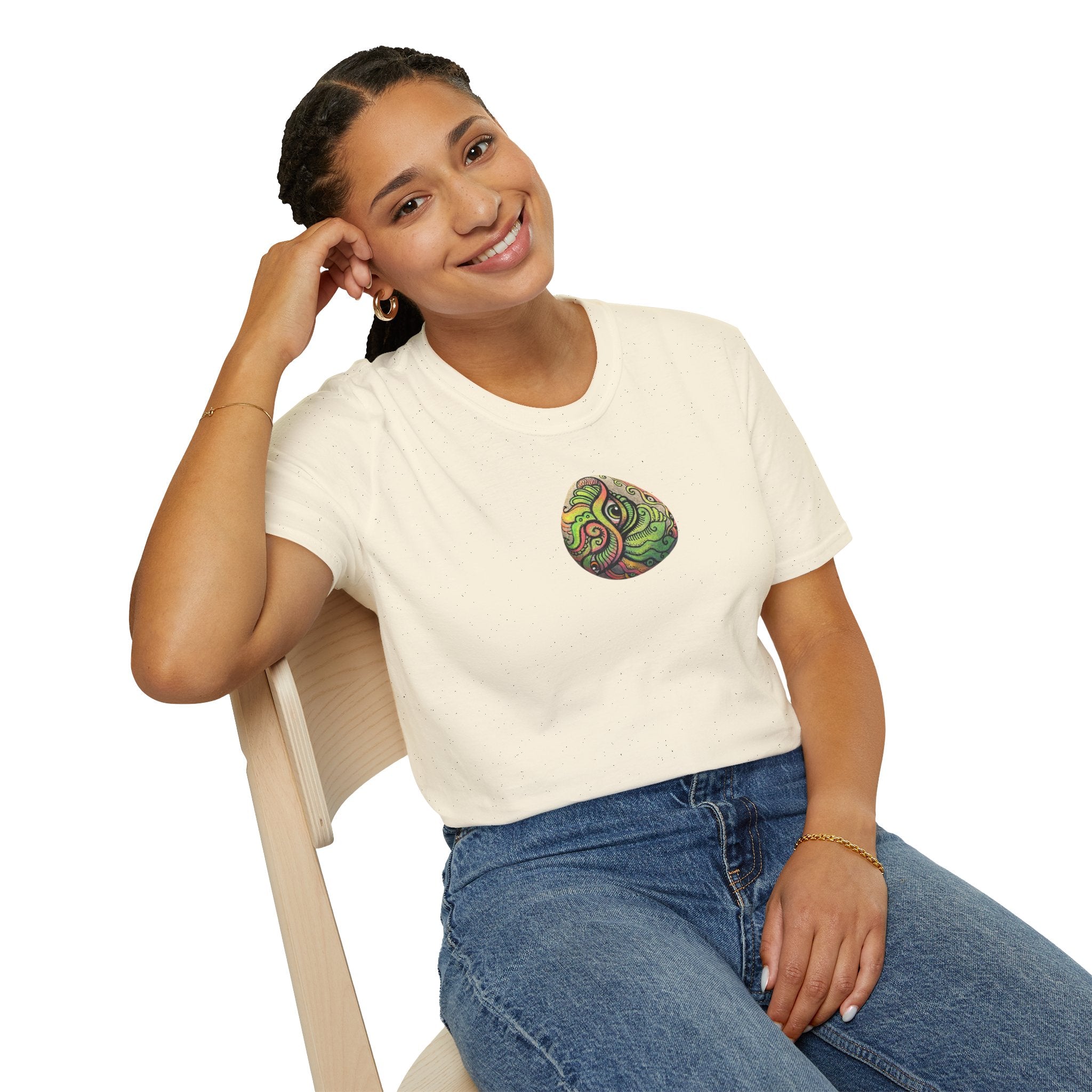 Psychedelic Green Mandala T-Shirt — Abstract Tribal Circle Art Tee #h84210