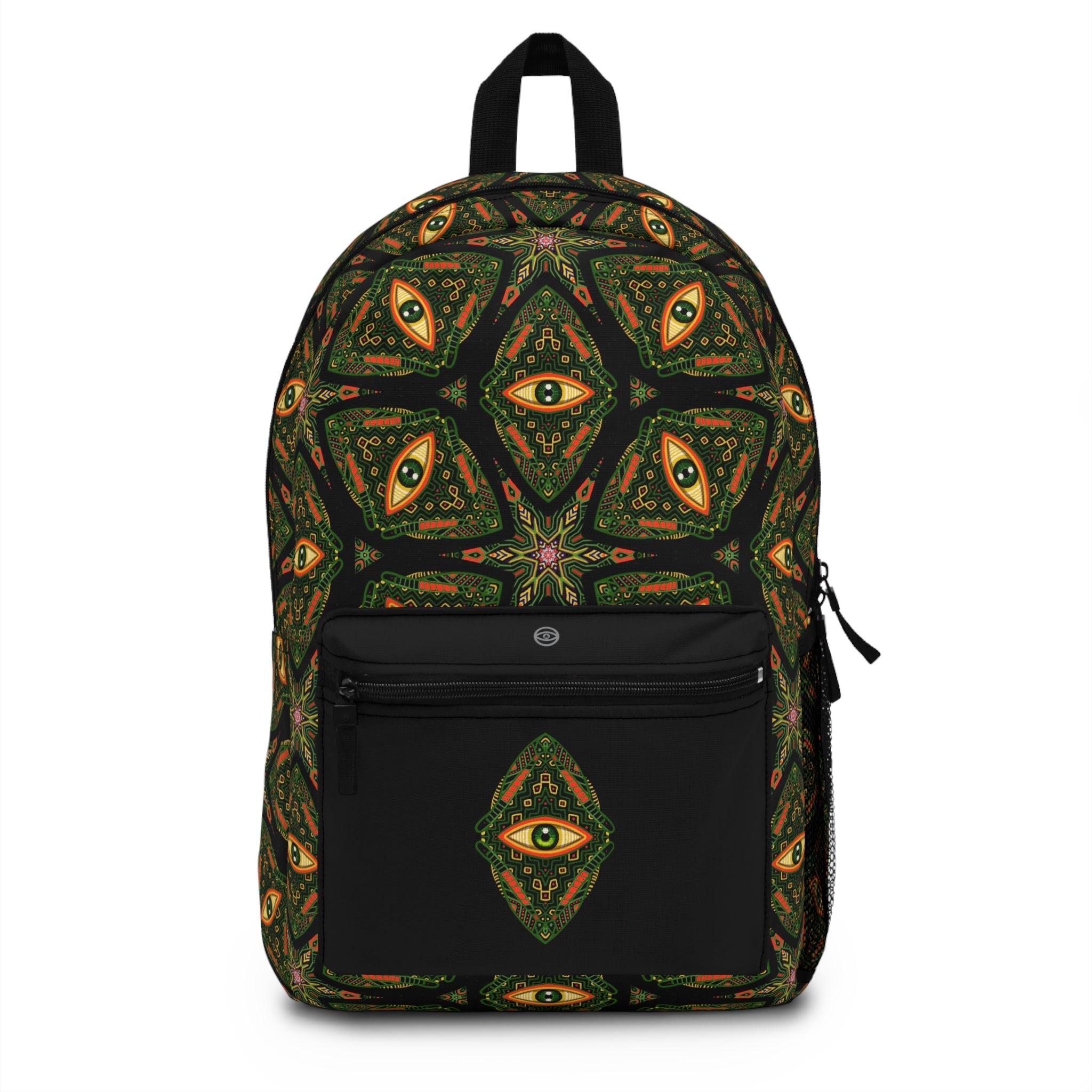 Mystic Eye Pattern Backpack — Bohemian Kaleidoscope Daypack for Students & Travelers #f975356