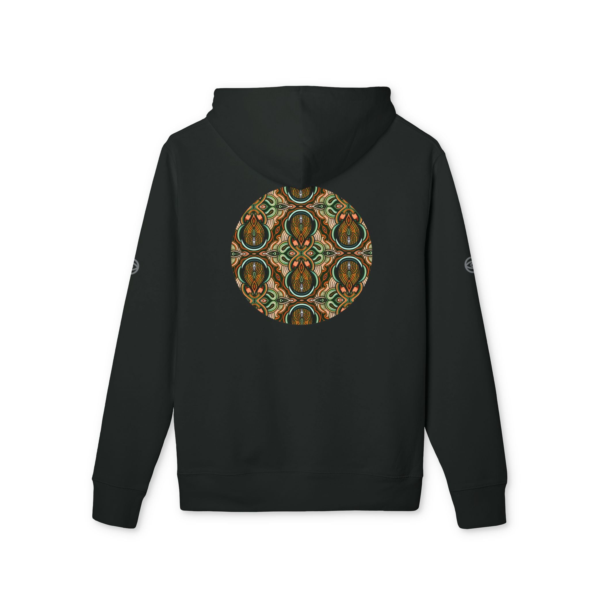 Geometric Tribal Pattern Hoodie — Earth Tone Triangle & Circle Art Sweatshirt #eh2