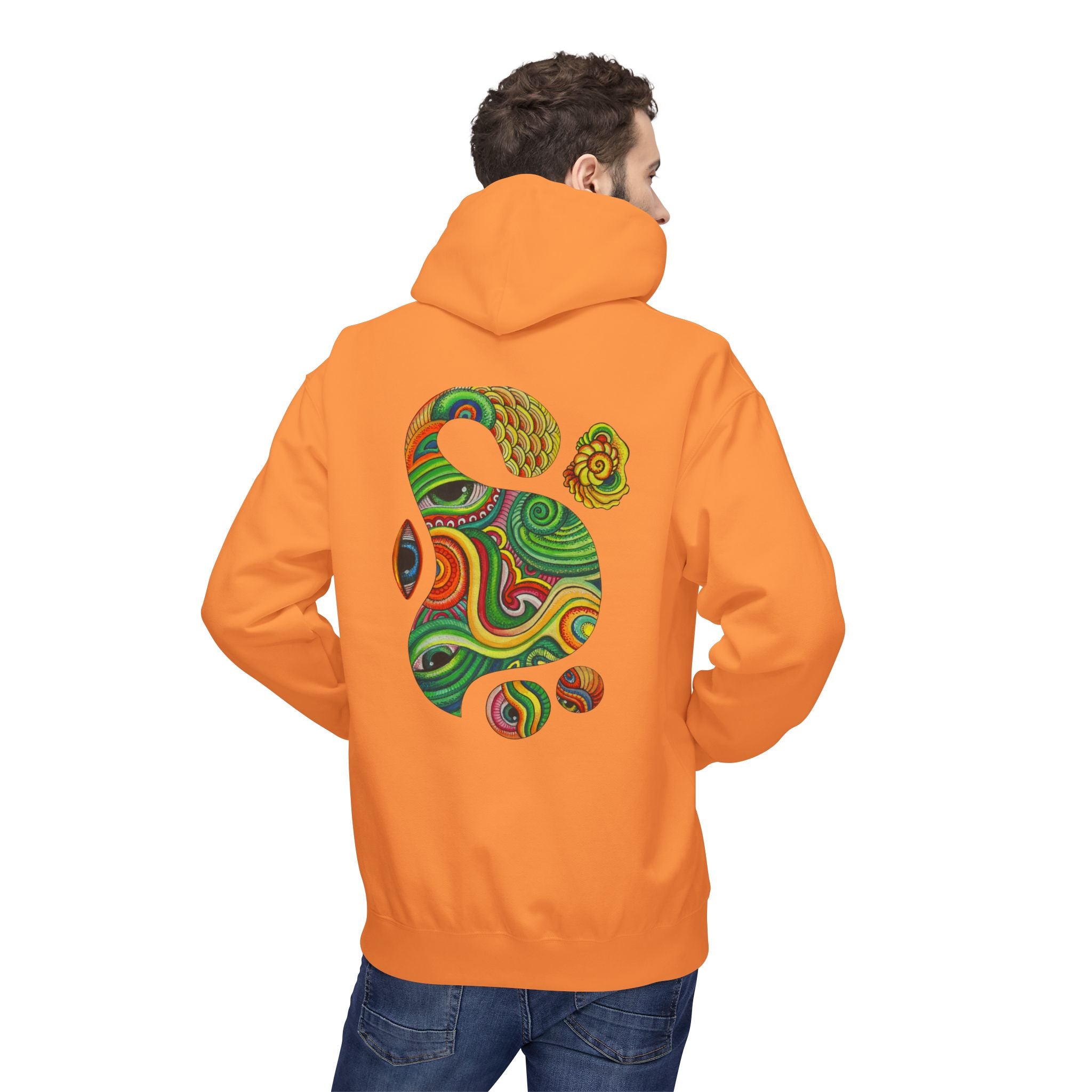 Psychedelic Swirl Hoodie — Colorful Abstract Apple Graphic #j64298