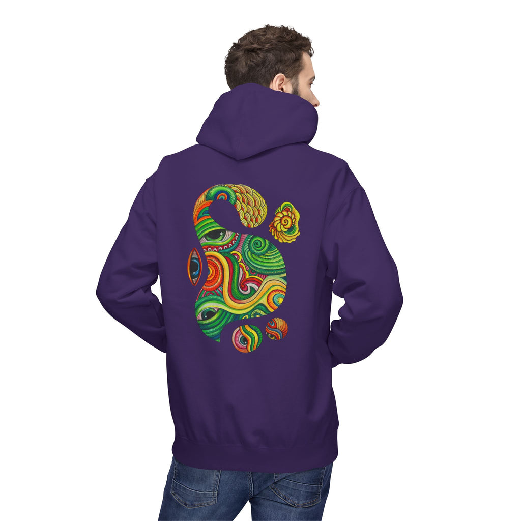 Psychedelic Swirl Hoodie — Colorful Abstract Apple Graphic #j64298