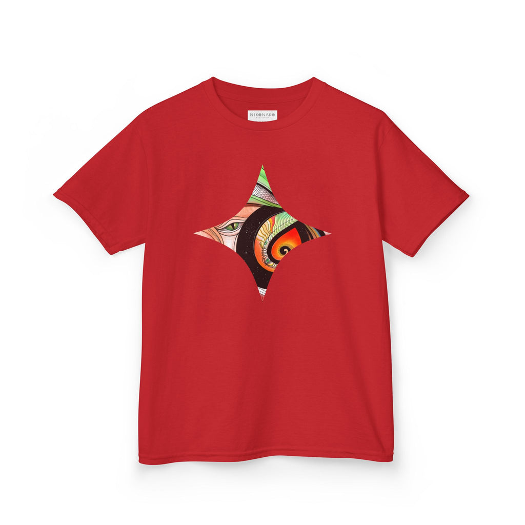 Abstract Eye Pattern Kids Tee | Geometric Star & Triangle Art