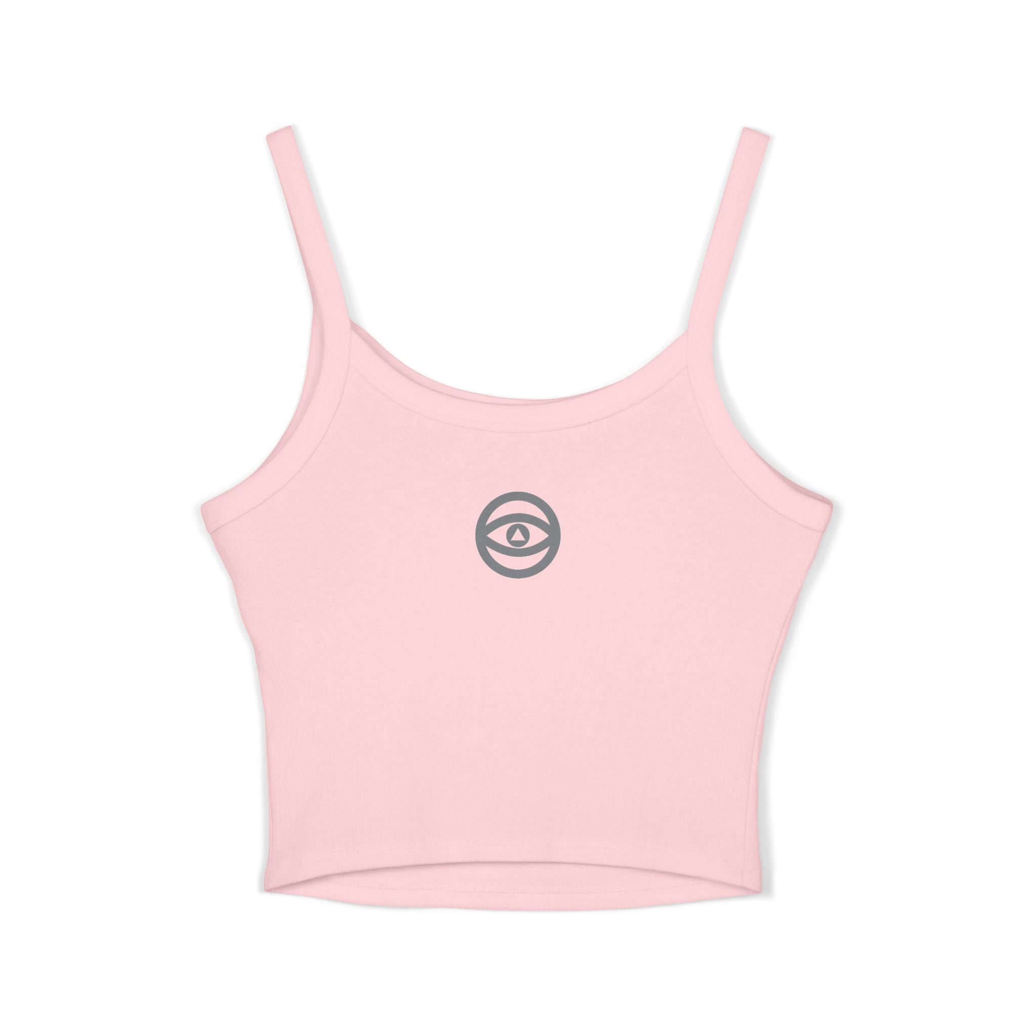 Women's Eye Logo Spaghetti Strap Tank Top — Minimal Graphic Crop #d 11346543