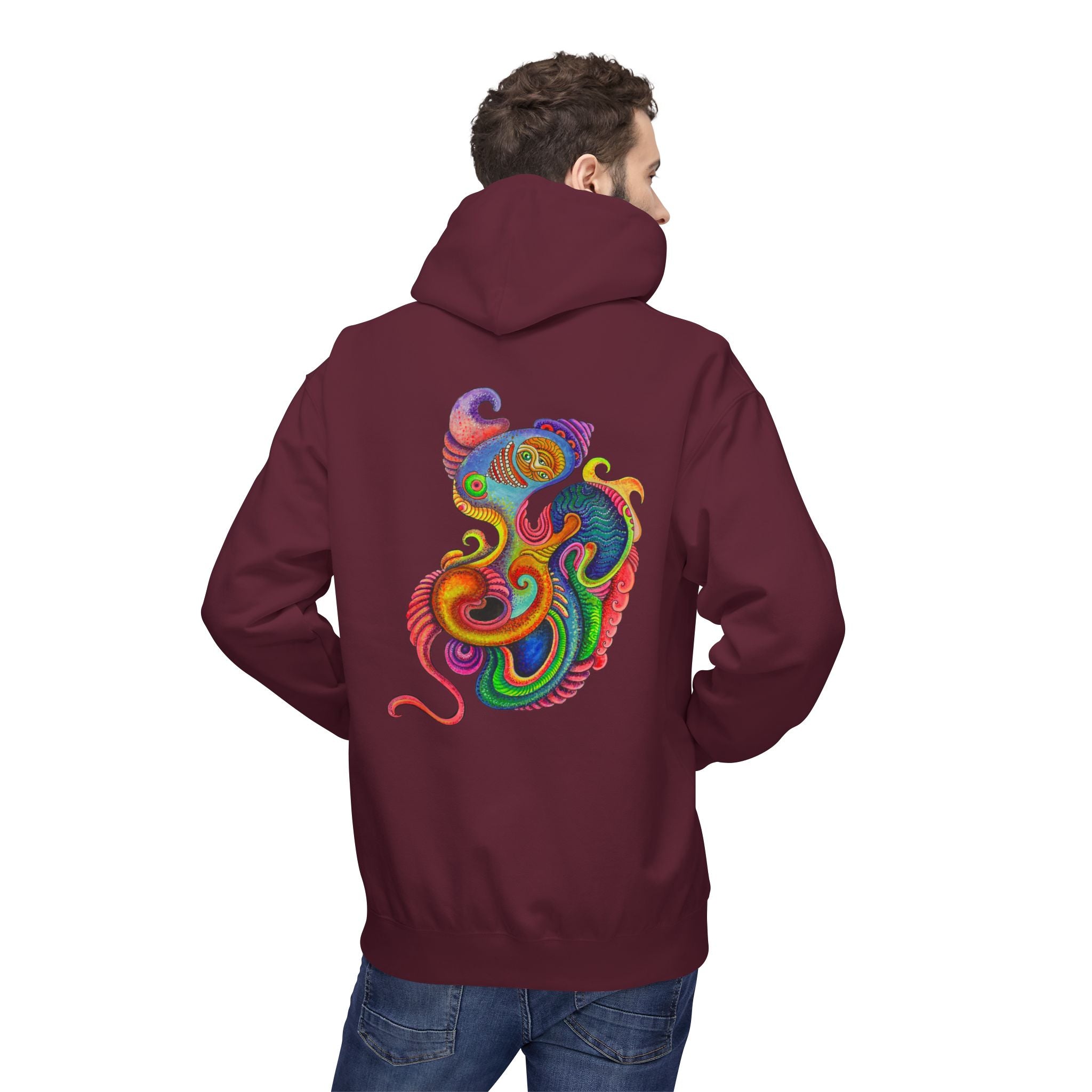 Psychedelic Abstract Snake Hoodie — Colorful Surreal Art Pullover #ggd76467