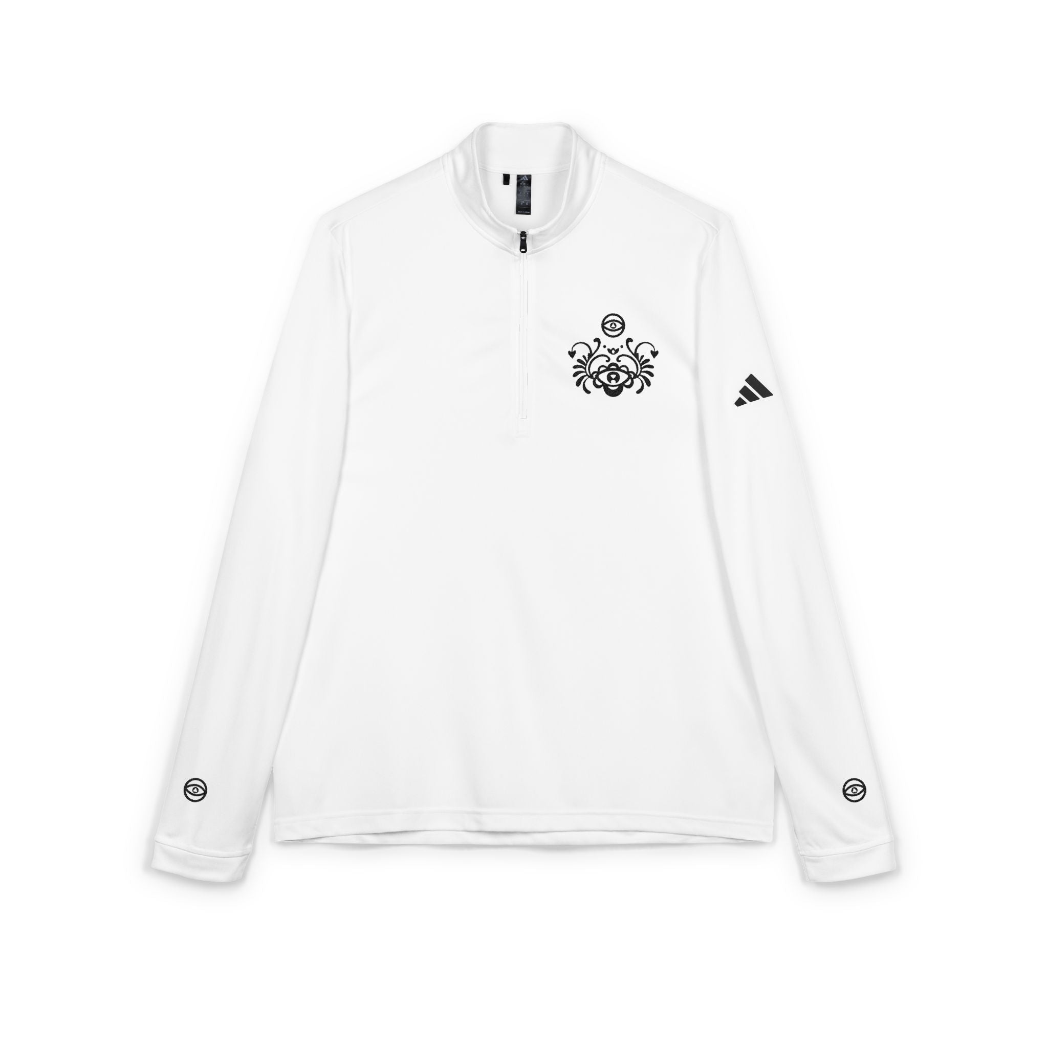 Embroidered Quarter-Zip Pullover — Adidas® Athletic Golf Top #s234513