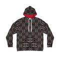 Men's All-Over Print Hoodie — Black & Rose Geometric Eye Pattern #h64578