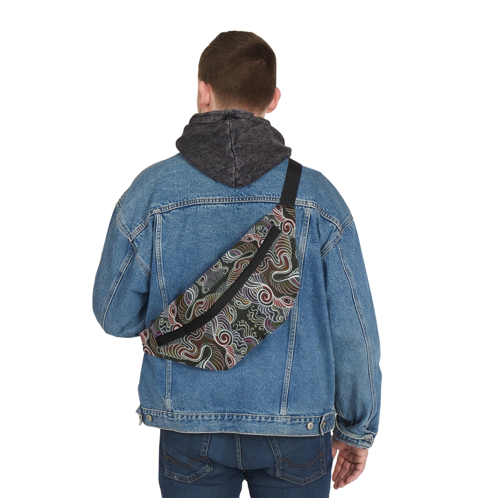 Boho Swirl Large Fanny Pack — Patterned Festival Waist Bag #fp21