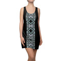 Racerback Dress — Teal & Black Ornate Baroque Stripe