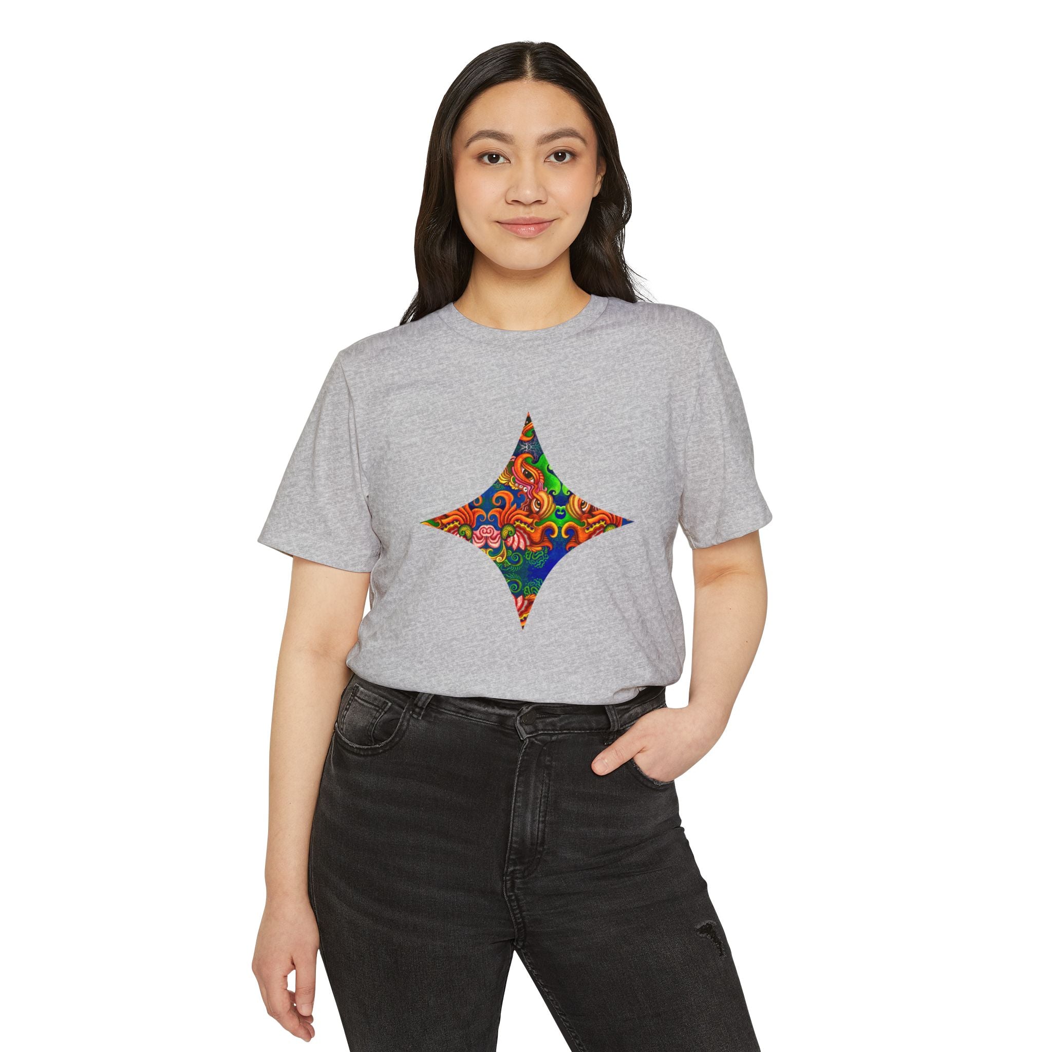 Psychedelic Floral Diamond T‑Shirt — Colorful Retro Pattern Tee #oigr88443