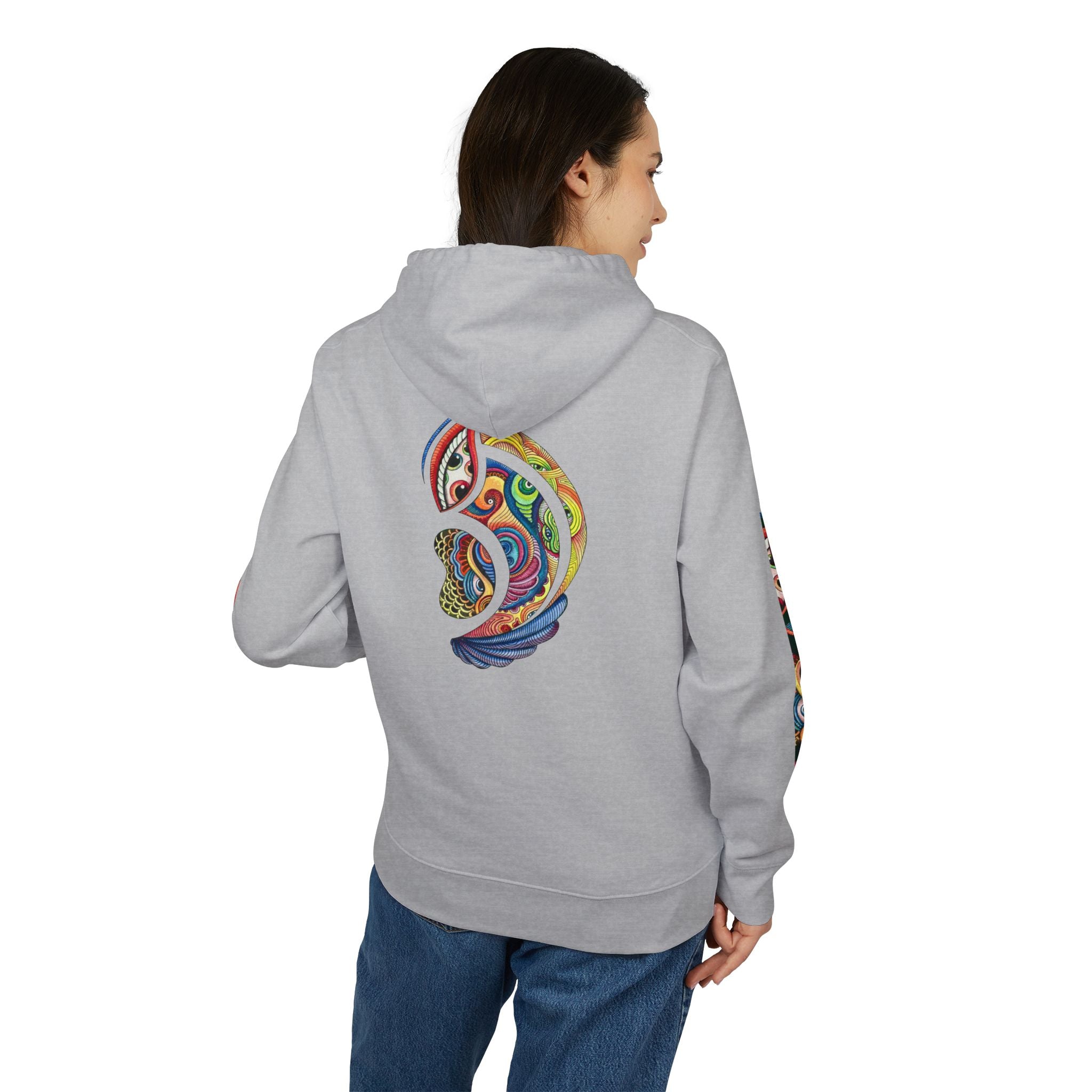 Graphic Hoodie — Colorful Psychedelic Lip & Swirl Design #h4334