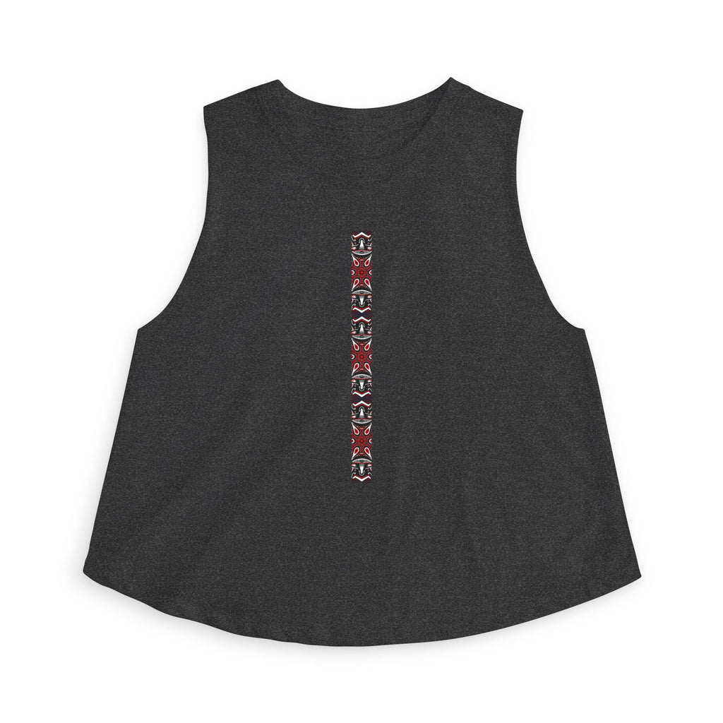 Women's Crop Top — Minimal Vertical Tribal Stripe Graphic #h987542456