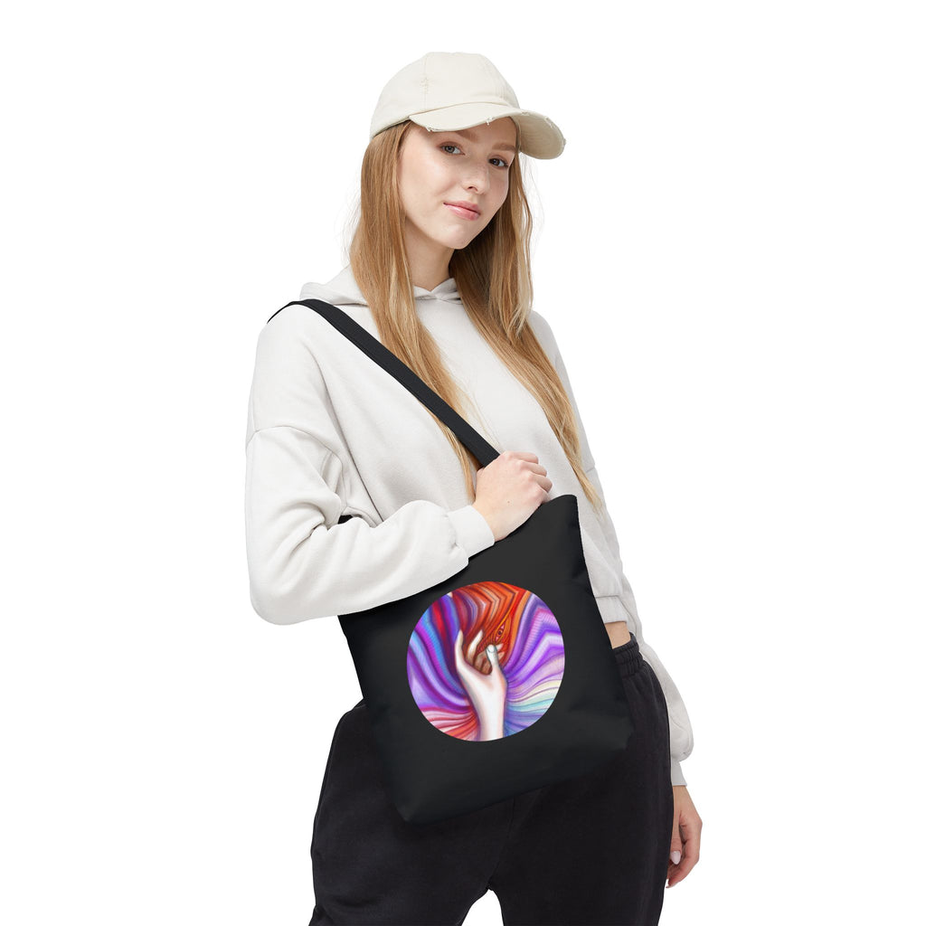 Mystic Wave Tote Bag — Colorful Hand & Psychedelic Swirl Art #sf146873