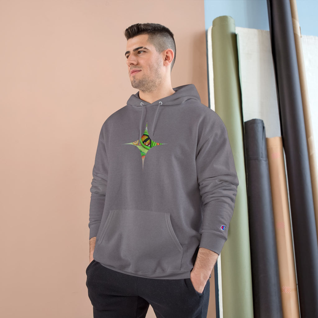 Hoodie — Psychedelic Green Eye Triangle Champion Hoodie #g86478