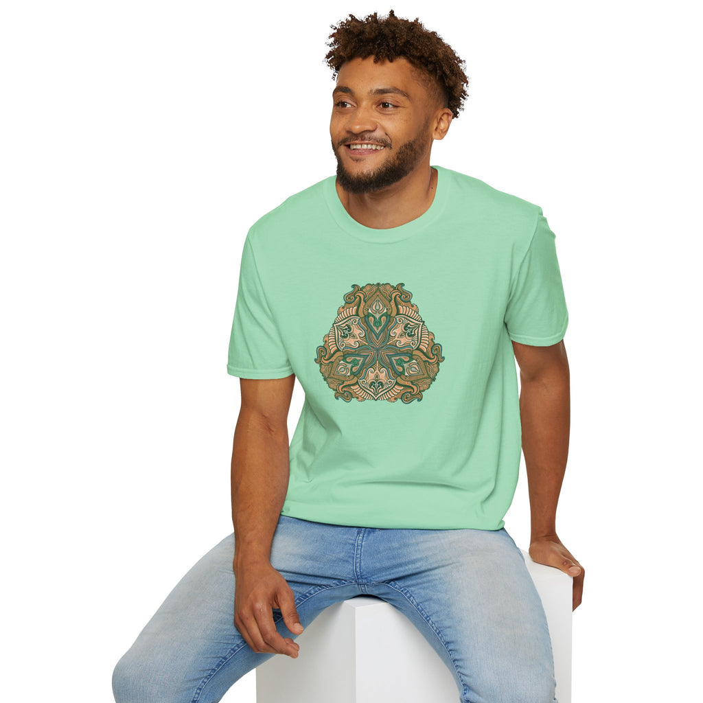 Green Celtic Knot Mandala T-Shirt | Floral Shamrock Pattern