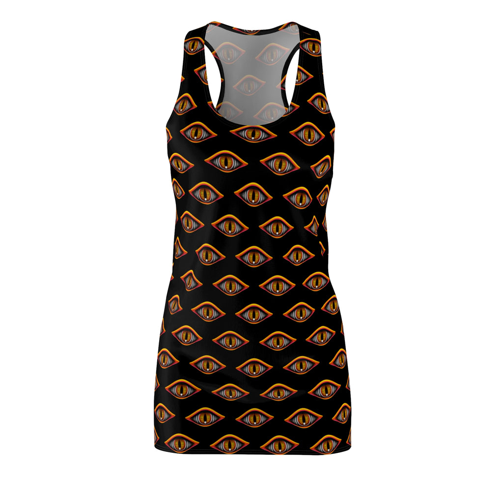 Racerback Dress — Golden Eye All-Over Print #de2316