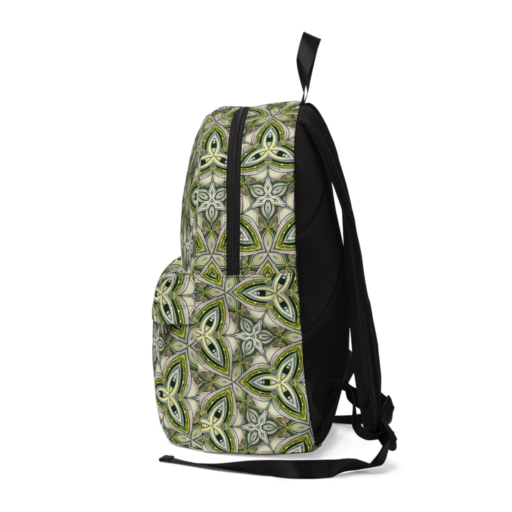 Green Celtic Knot Backpack — Patterned Travel & School Bag #b5329