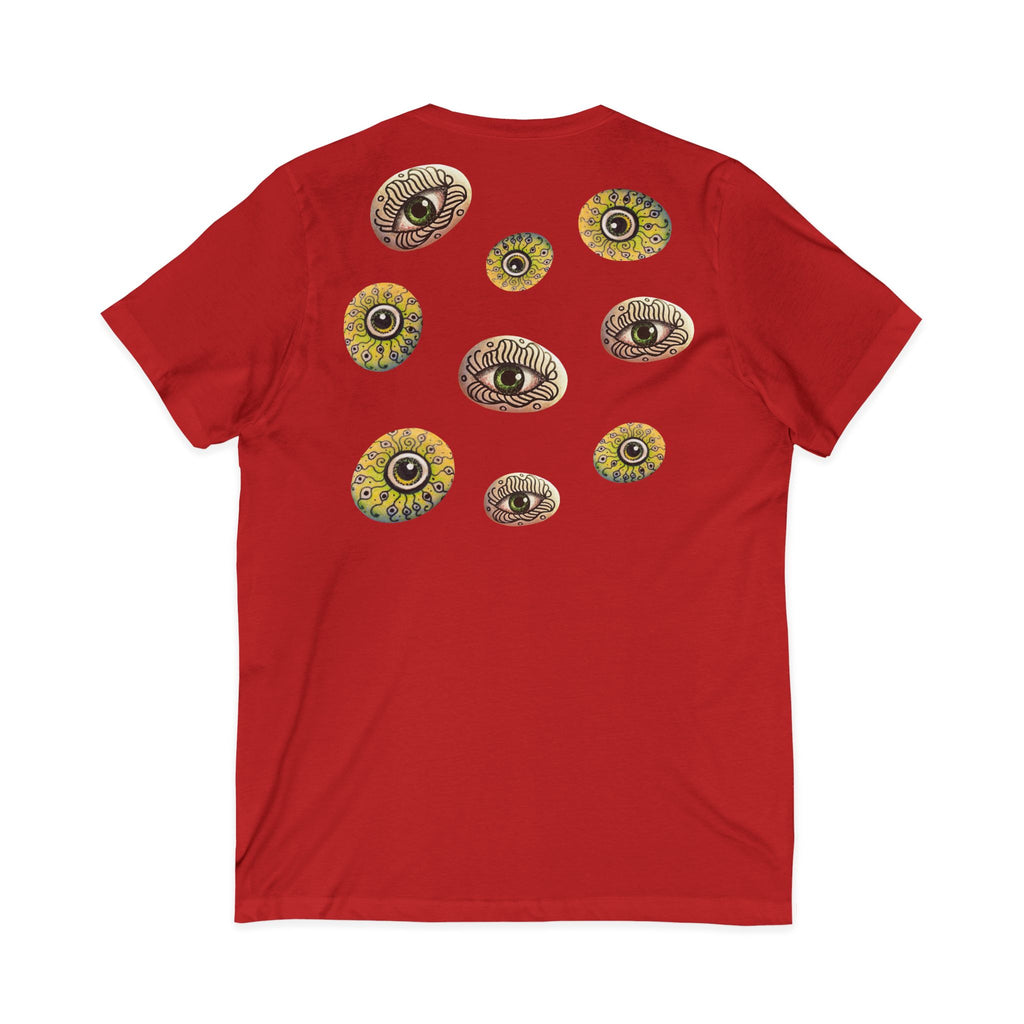 Sunflower Eye Pattern V-Neck Tee #k0833