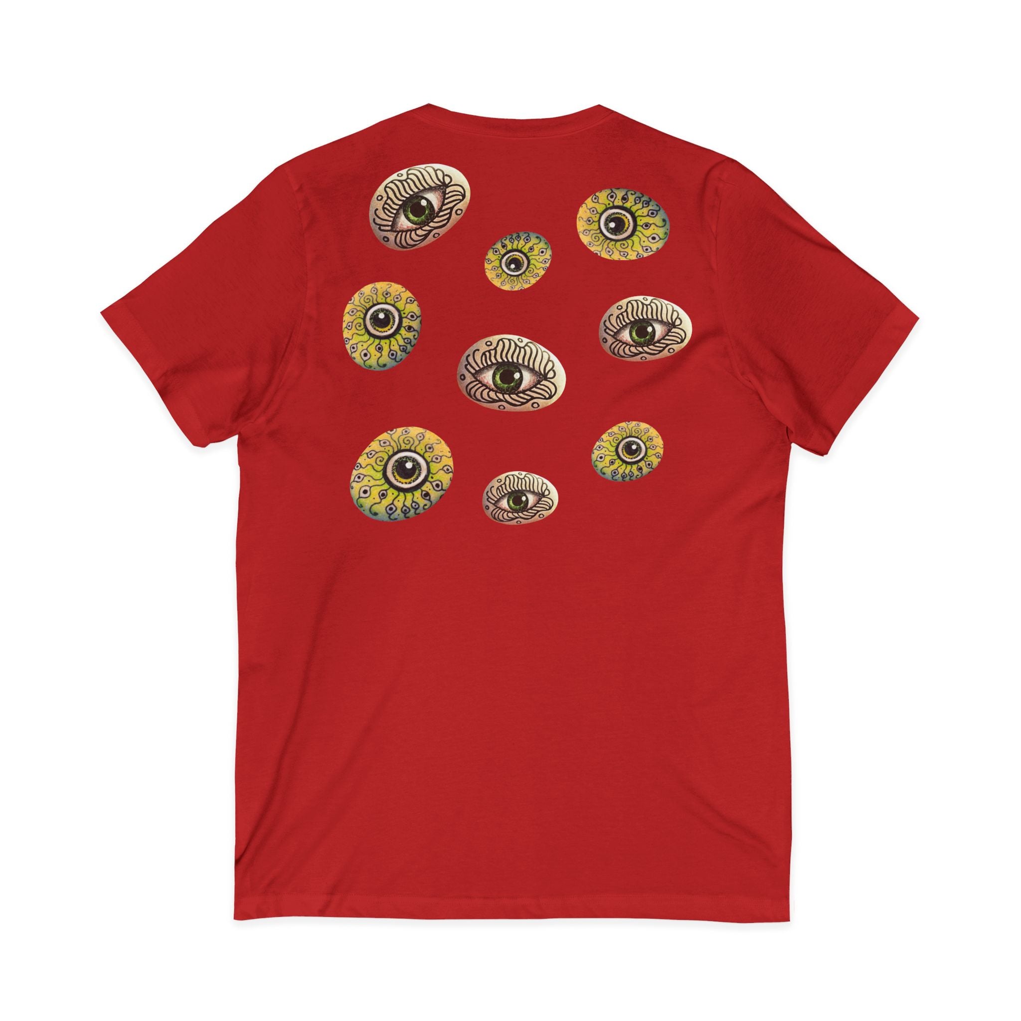 Sunflower Eye Pattern V-Neck Tee #k0833