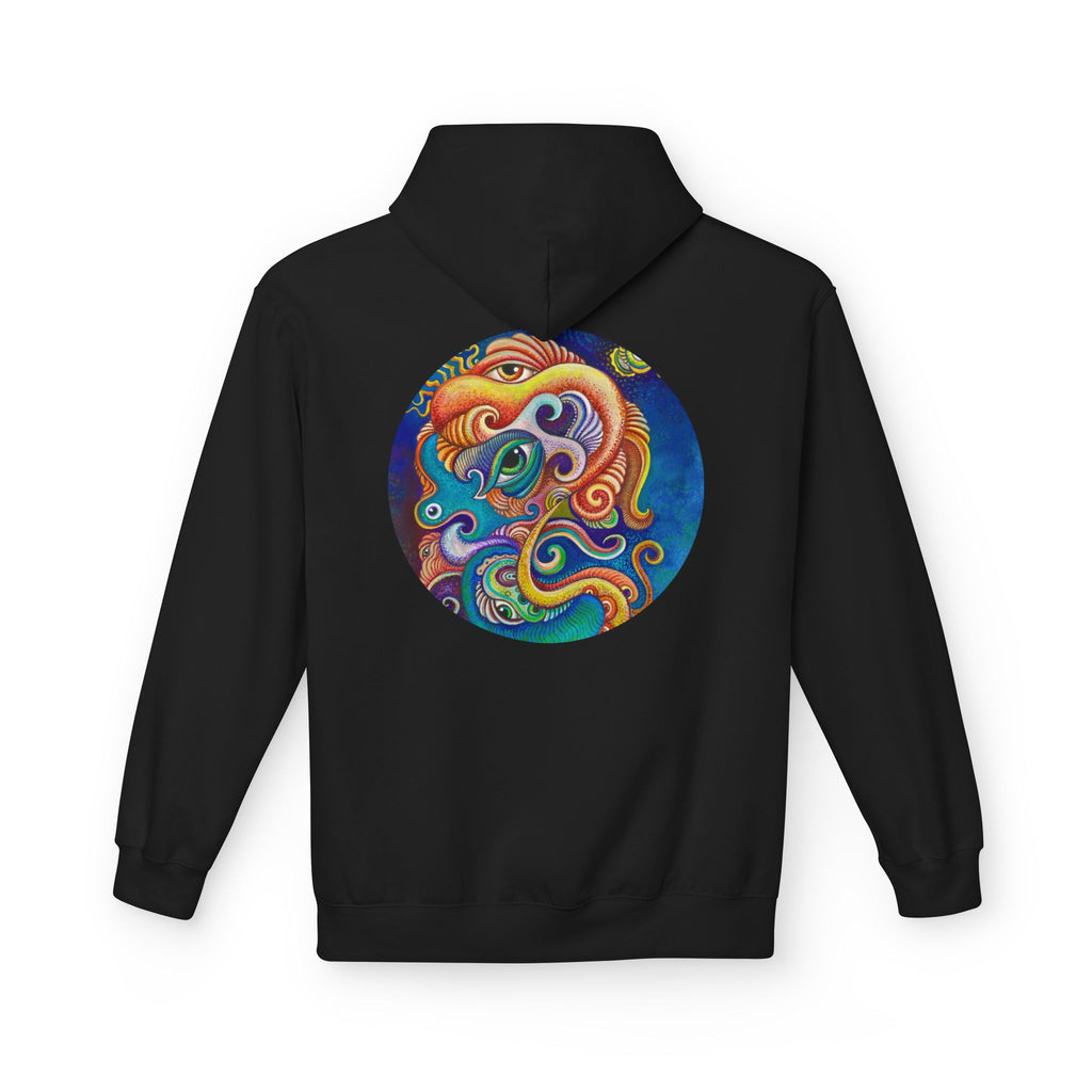 Abstract Psychedelic Face Hoodie | Colorful Surreal Keyhole Art