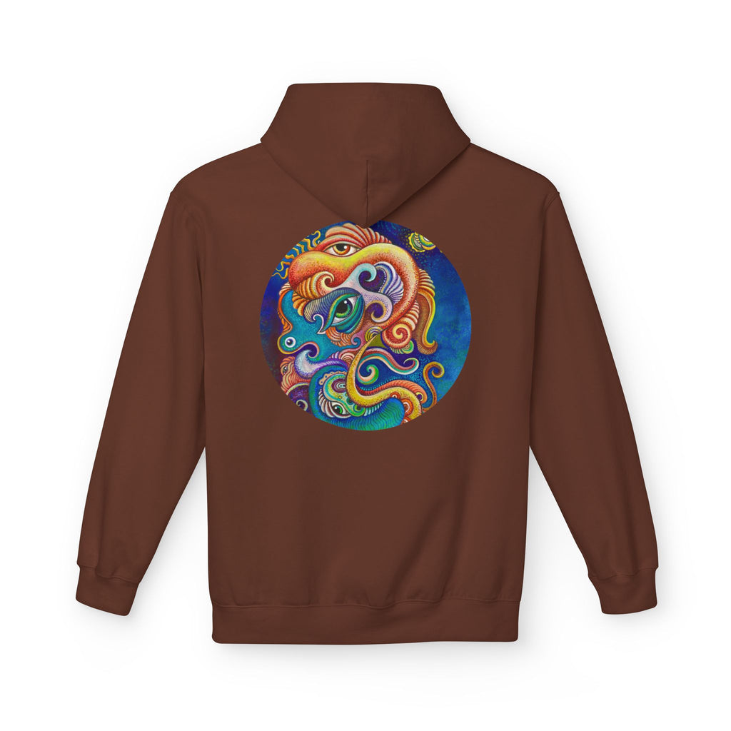 Abstract Psychedelic Face Hoodie | Colorful Surreal Keyhole Art