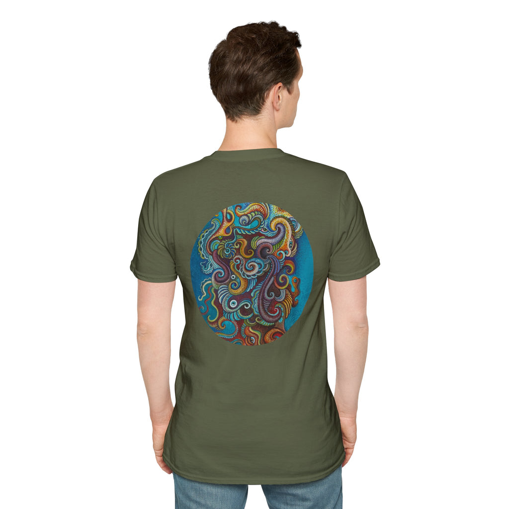 Psychedelic Keyhole T-Shirt — Colorful Swirl Art Tee #tsc8765