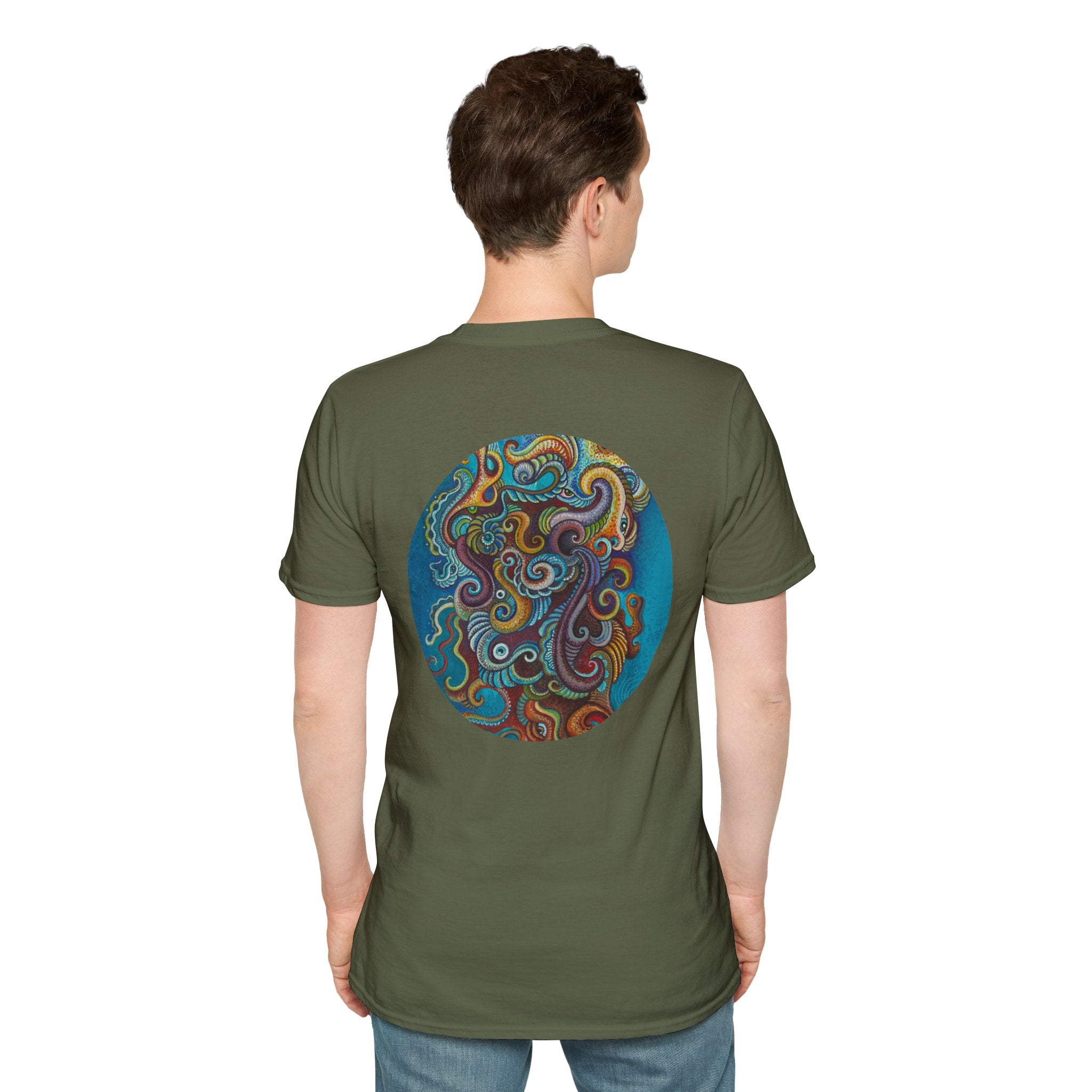 Psychedelic Keyhole T-Shirt — Colorful Swirl Art Tee #tsc8765