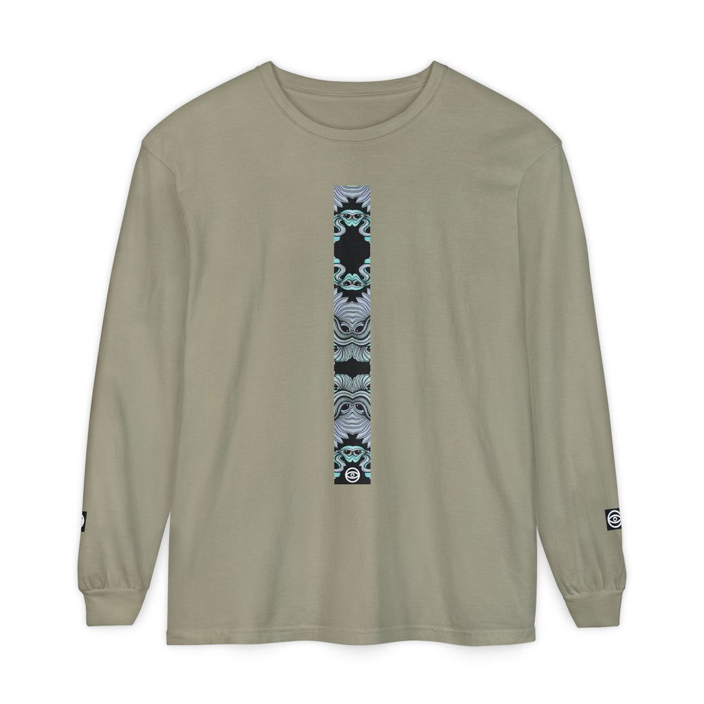Men's/Women's Long Sleeve T-Shirt — Vertical Geometric Stripe Graphic #kjgd64258
