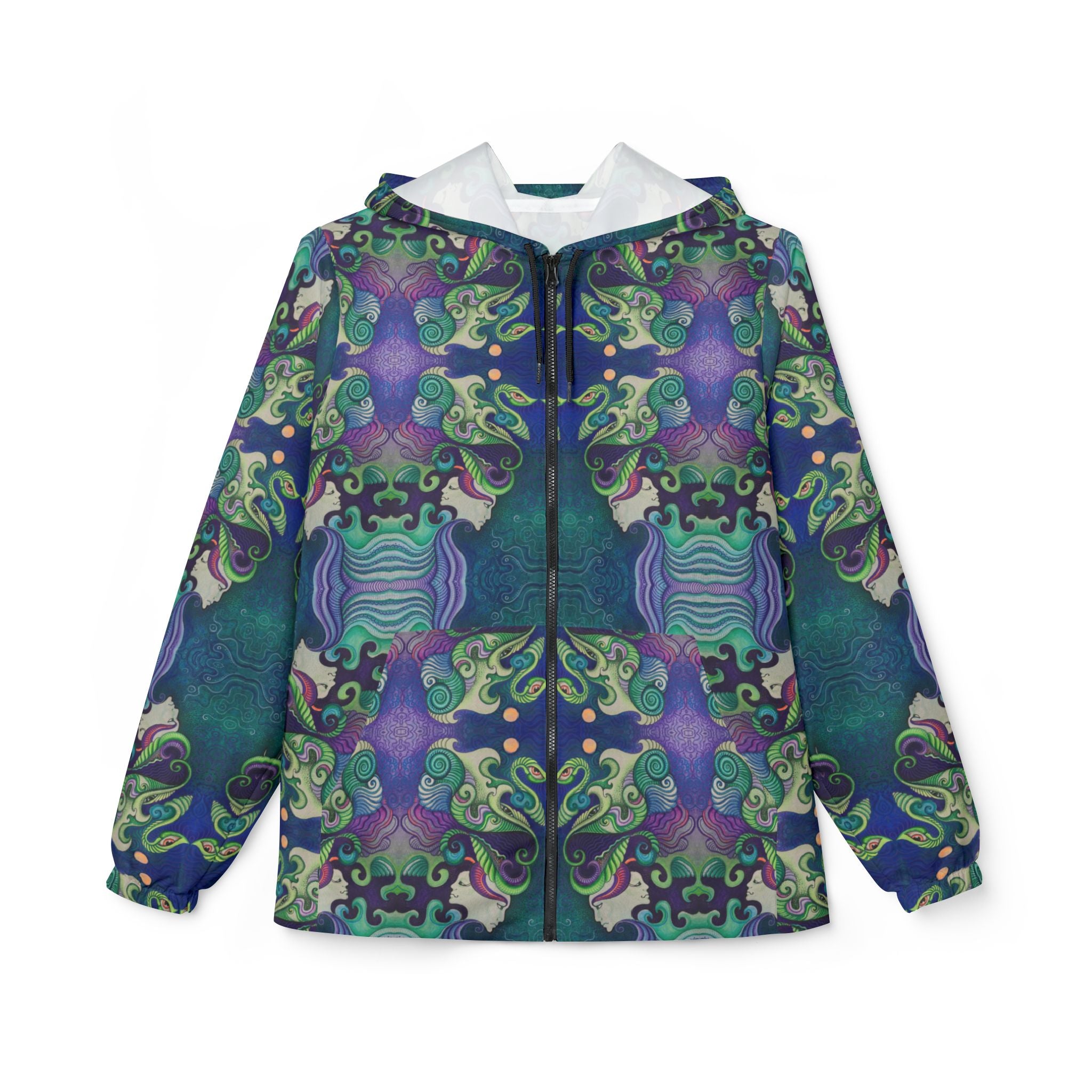 Kaleidoscope Ocean Pattern Windbreaker Jacket #uu97579865
