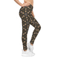 Kaleidoscope Floral Leggings — Earth Tone All-Over Print Yoga Leggings #f23465