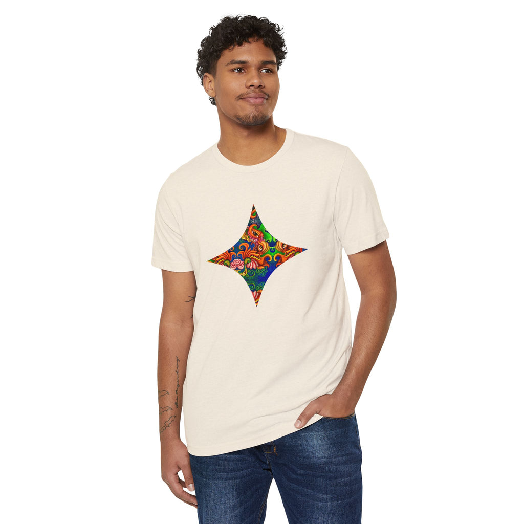 Psychedelic Floral Diamond T‑Shirt — Colorful Retro Pattern Tee #oigr88443