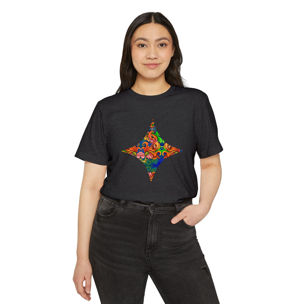 Psychedelic Floral Diamond T‑Shirt — Colorful Retro Pattern Tee #oigr88443
