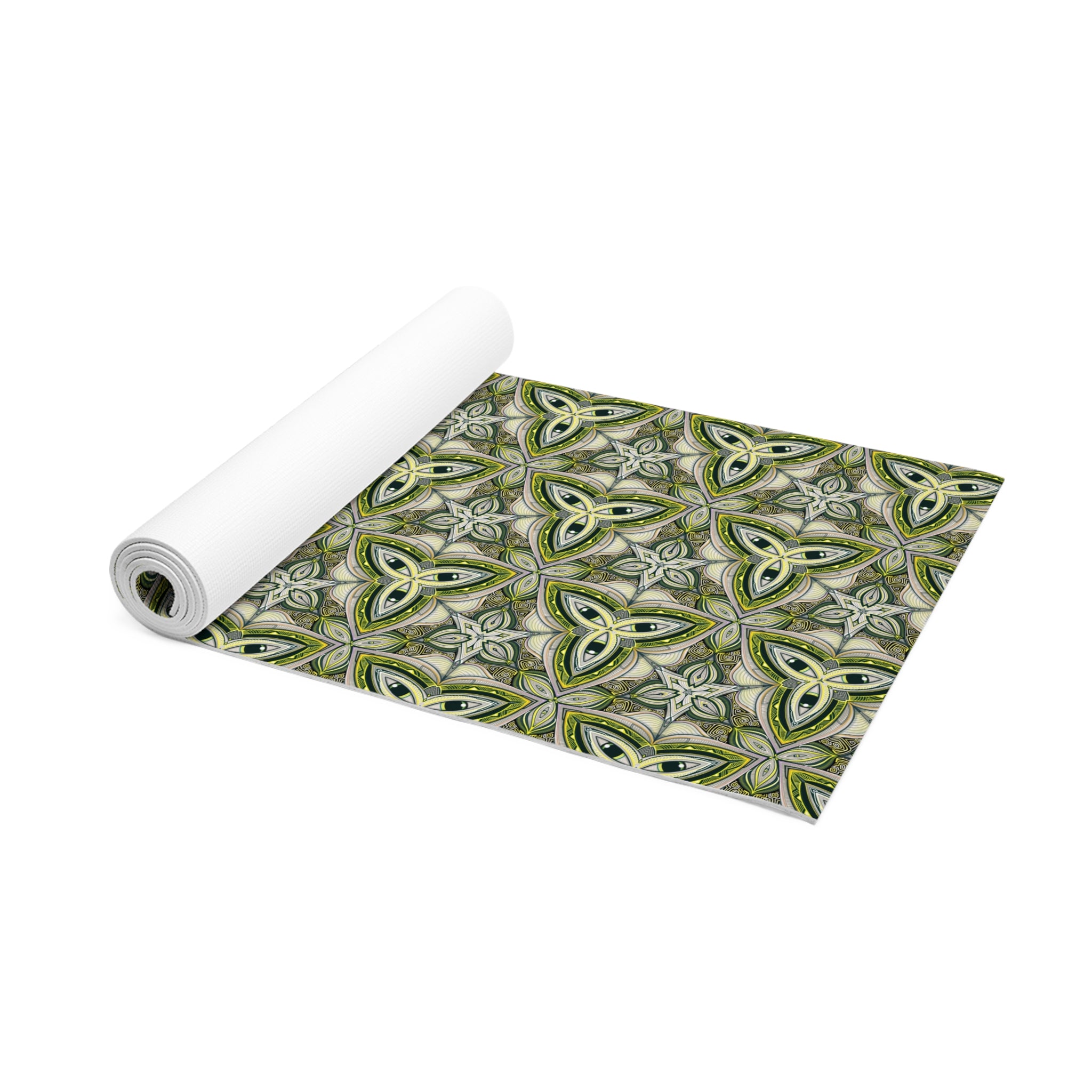 Green Celtic Pattern Yoga Mat — Foam Exercise & Pilates Mat #dgy55223