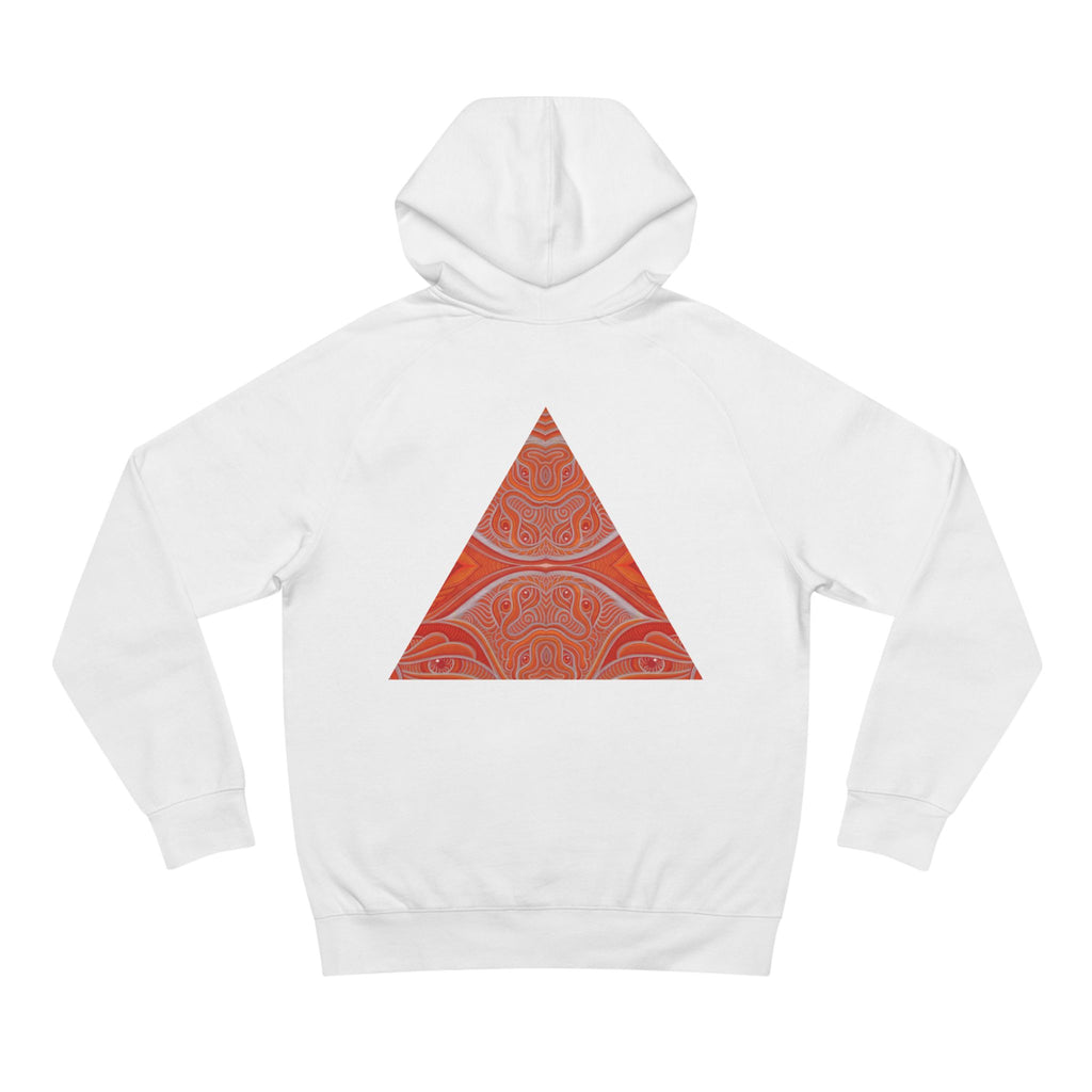 Keyhole & Diamond Pattern Hoodie — Abstract Red Paisley Graphic #yh099879