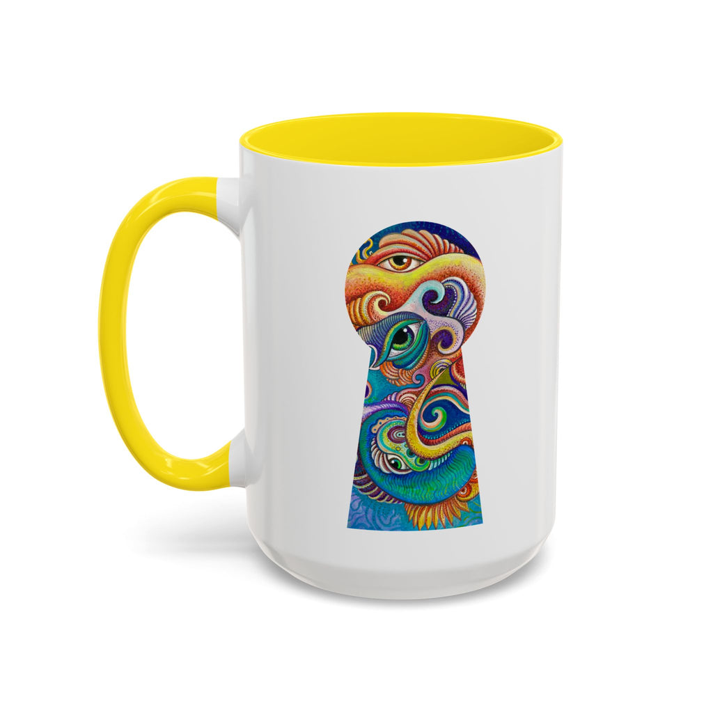 Colorful Abstract Fish Circle Mug | Accent Coffee Mug