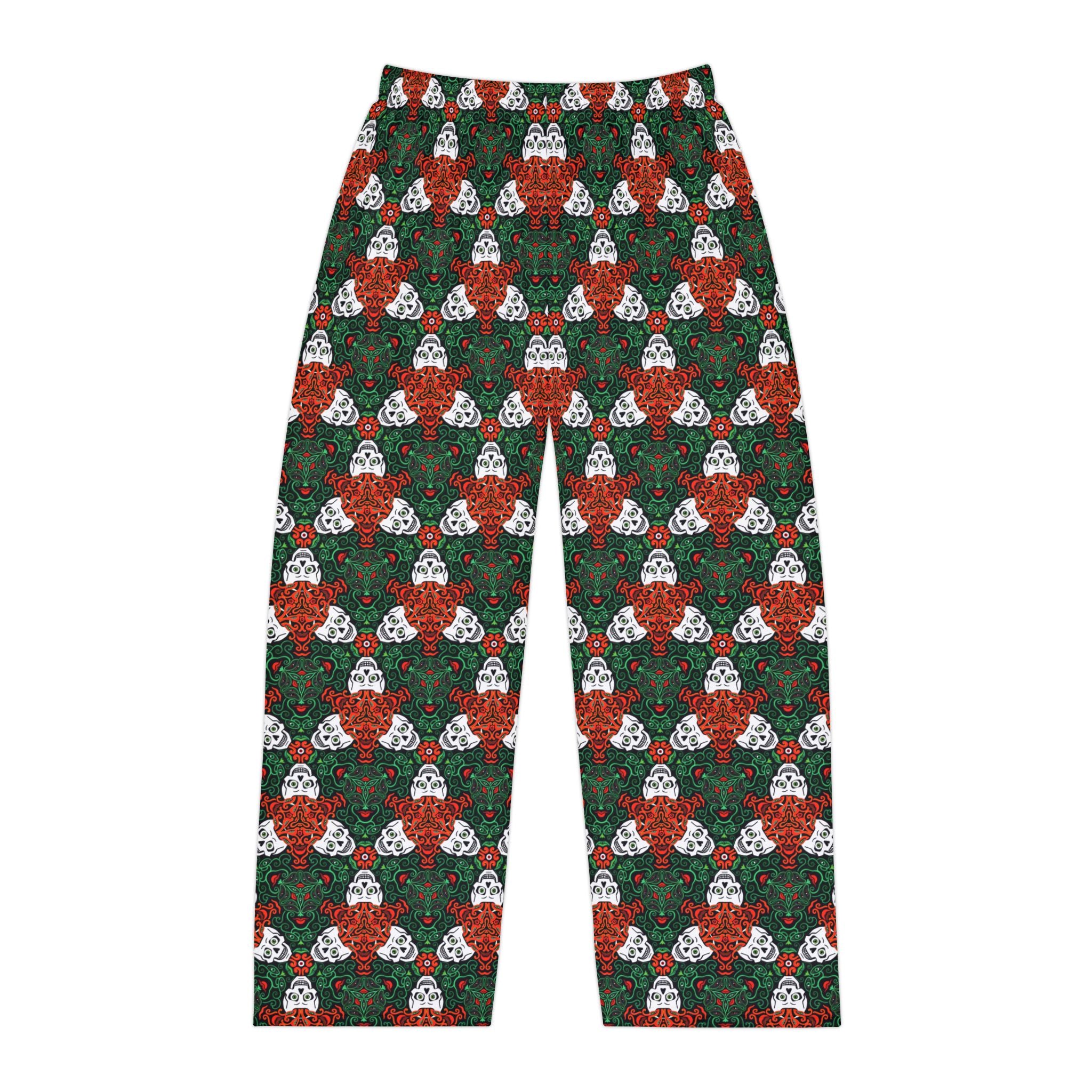 Men's Skull & Roses Holiday Pajama Pants #fs214552