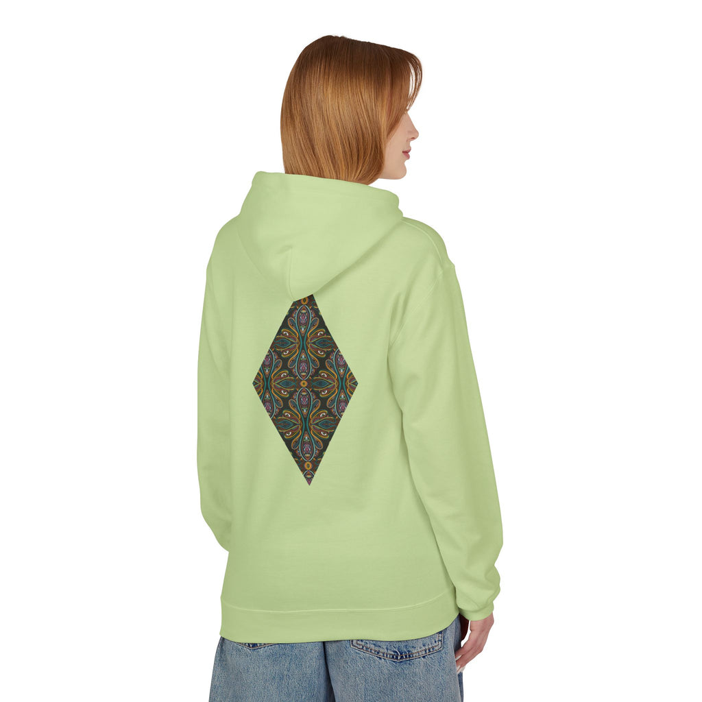 Geometric Mosaic Triangle Hoodie — Decorative Pattern Pullover #i865678